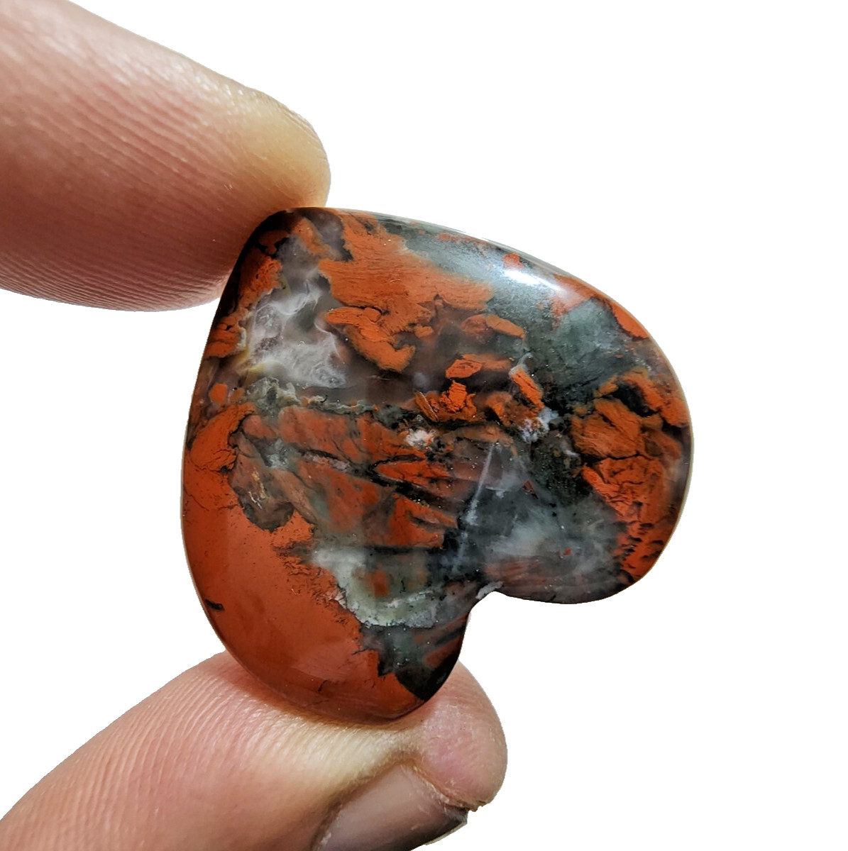 81 Crt Natural Blood Stone Crystal Heart Shape Chakra Stone Gemstone For Jewelry