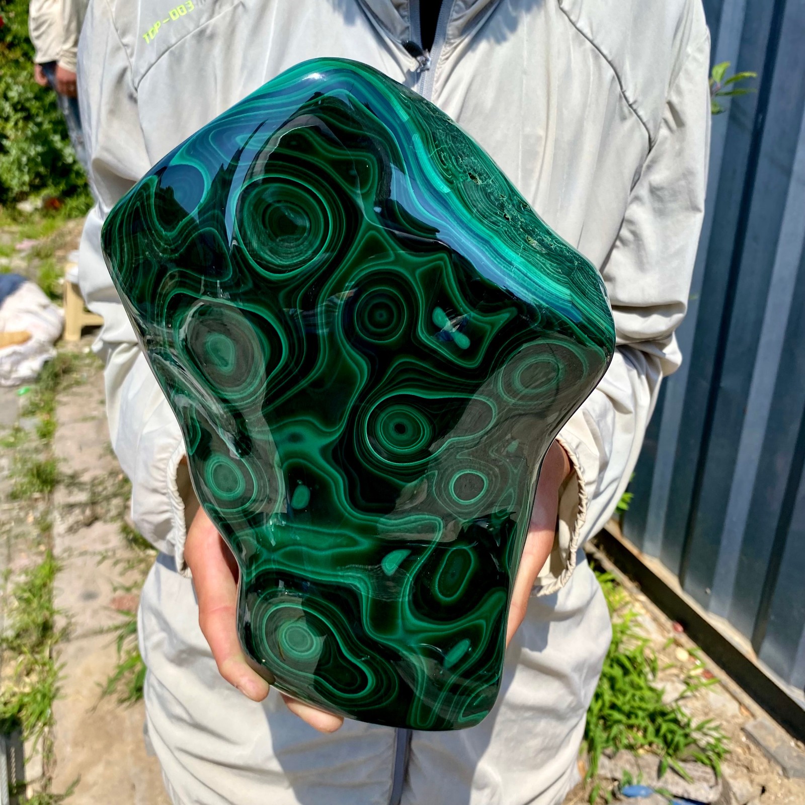 21.14LB Natural glossy Malachite transparent cluster rough mineral sample
