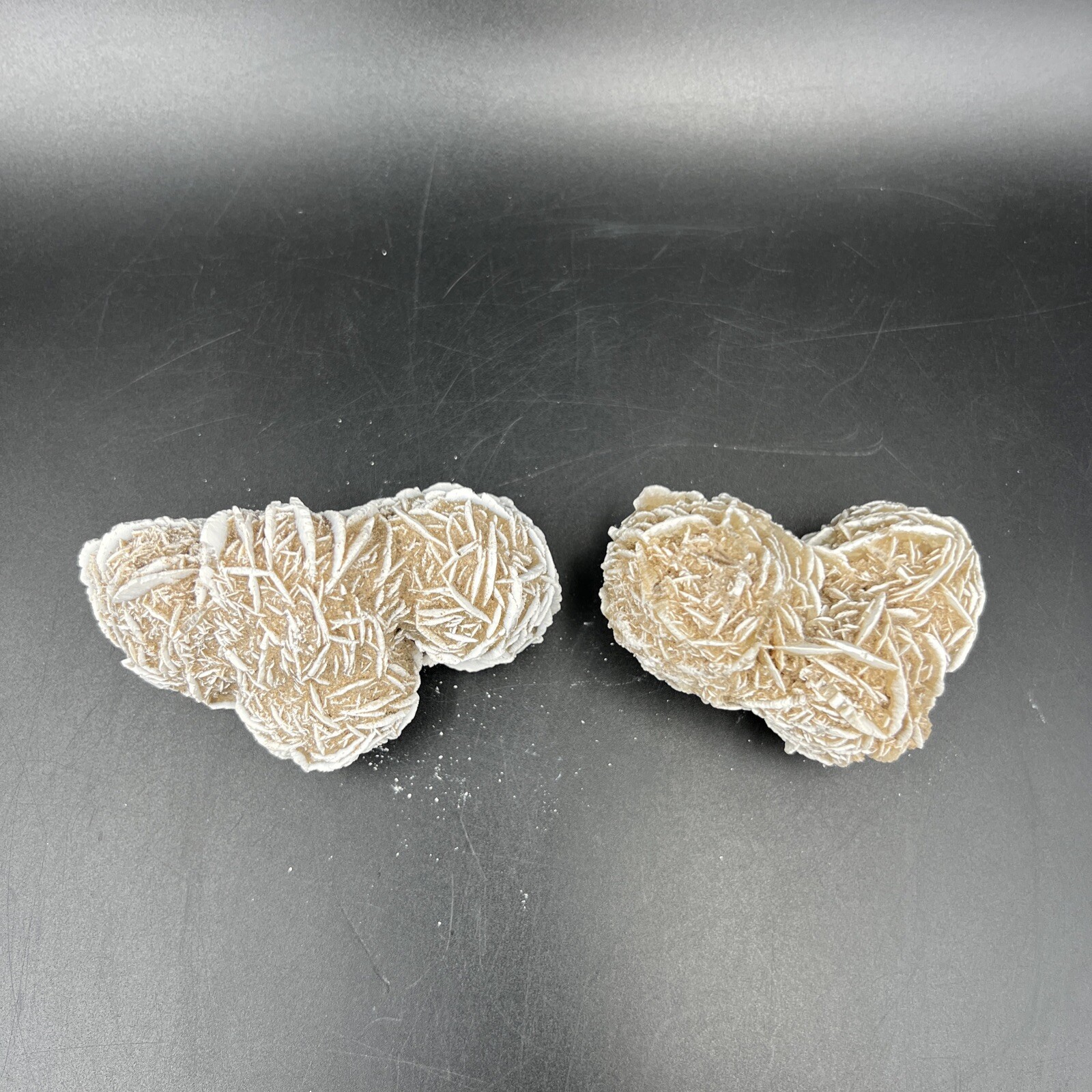 2 pcs DESERT ROSE SELENITE Specimen Crystal Stone Mineral Cluster 7.8 ounce x 2