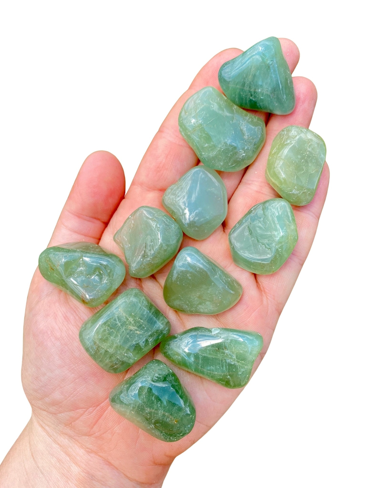 Green Aquamarine Tumbled Stone – Polished Natural Aquamarine from Mozambique