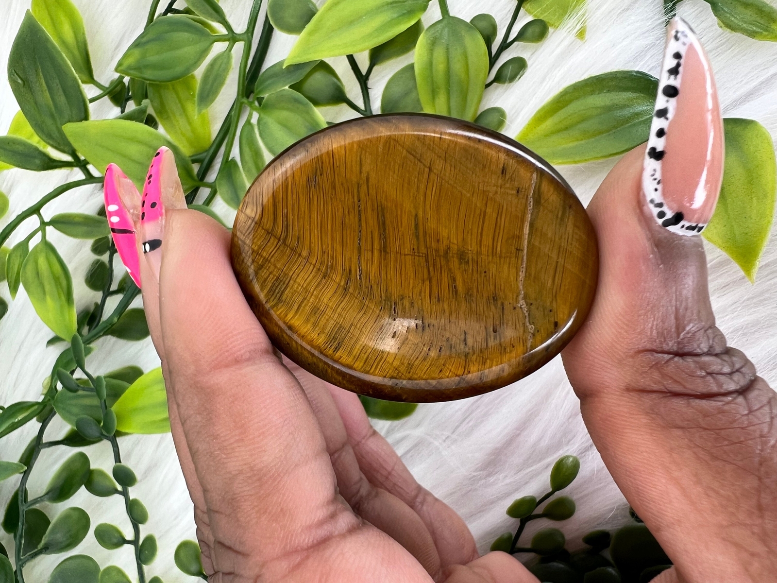 Tiger’s Eye Oval Shaped Worry Stone – 1.75″ Tiger’s Eye Worry Stone – 45MM