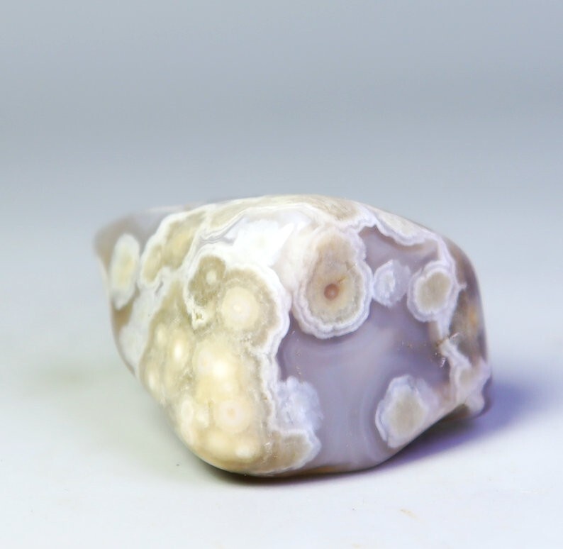 Natural Ocean Jasper Agate Quartz Crystal Round Pendant Reiki Stone Mineral