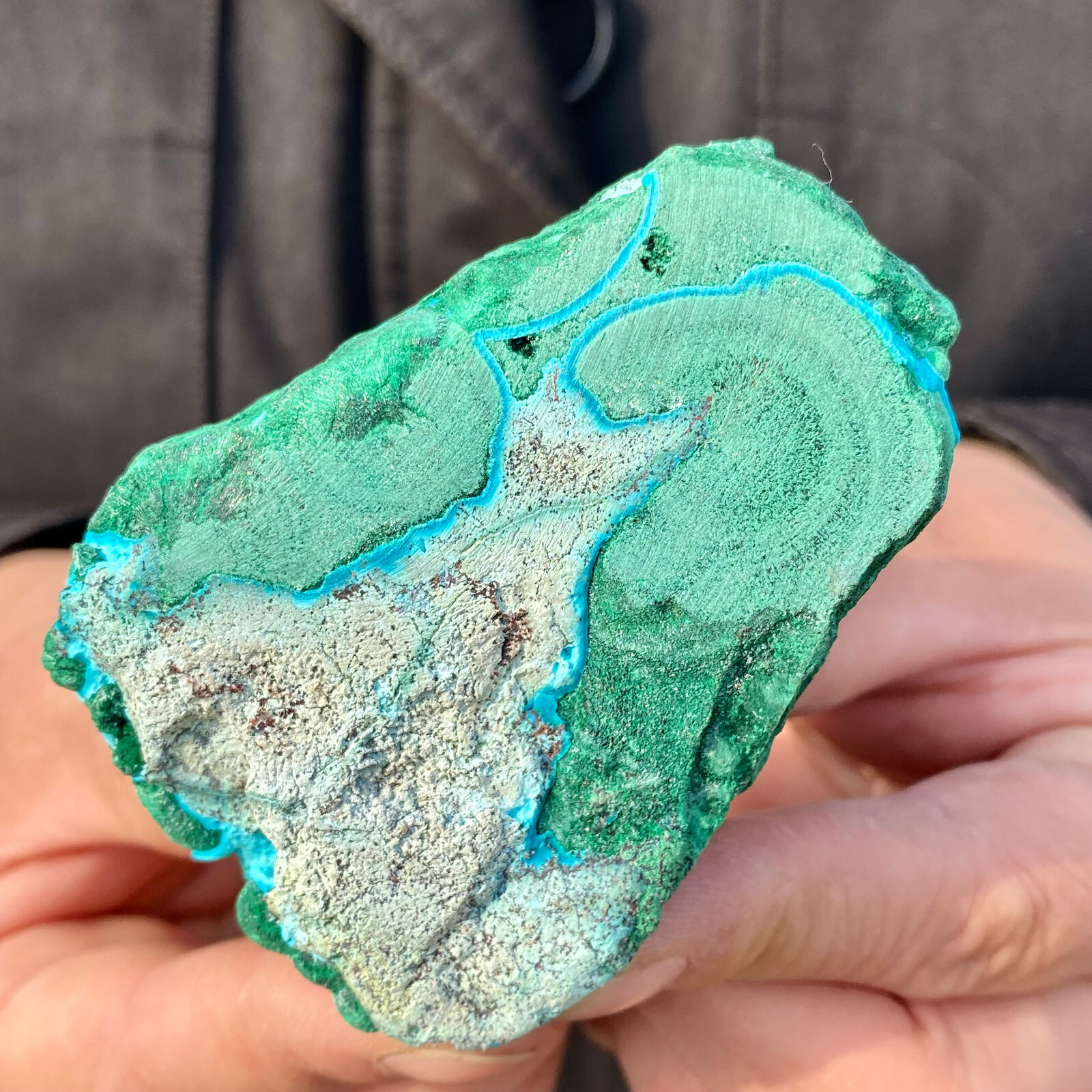 205G Natural Silica Chrysocolla Malachite Quartz Crystal Flake Mineral Specime