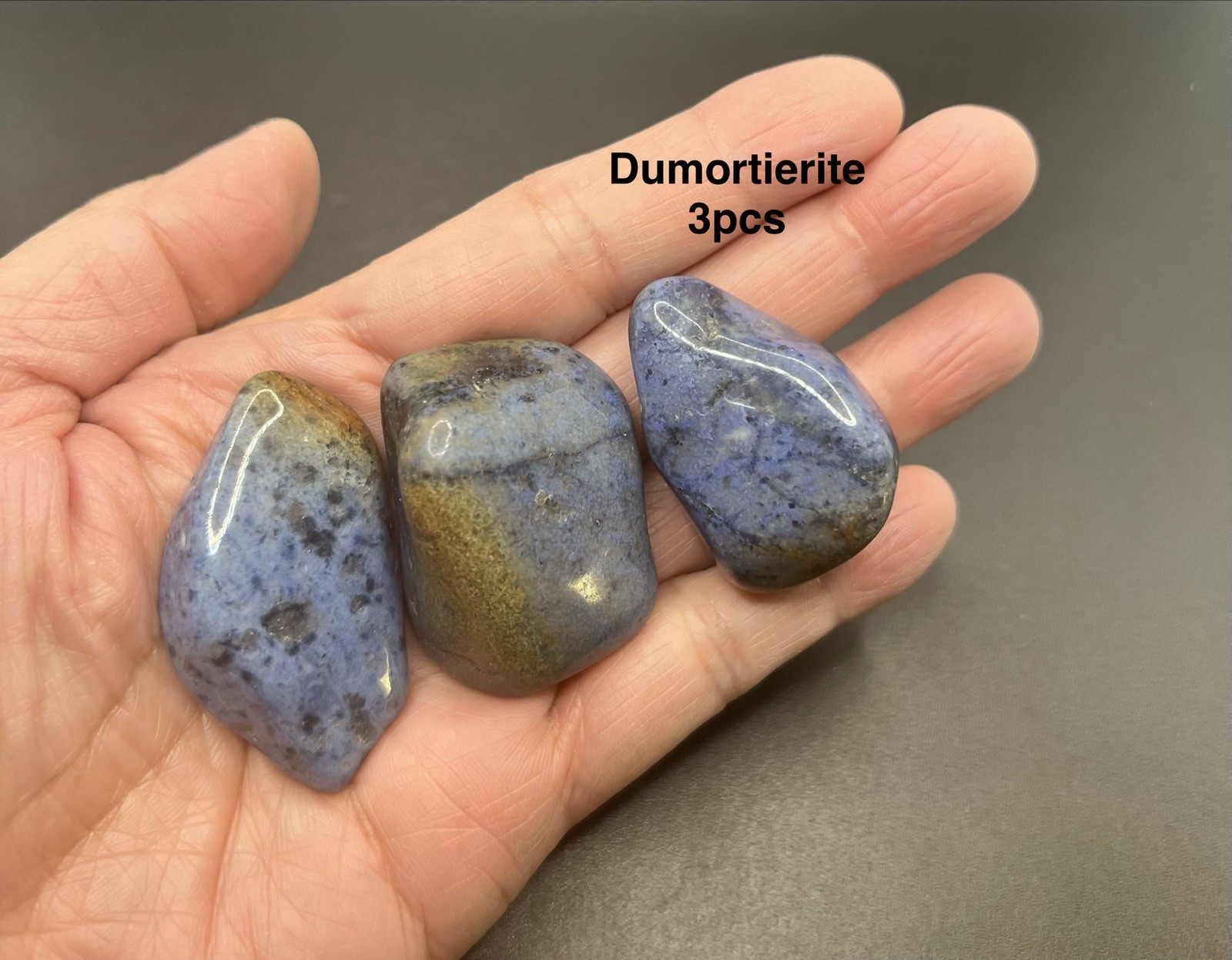 Dumortierite Genuine Stones from Mozambique 3pcs 82.1g Total