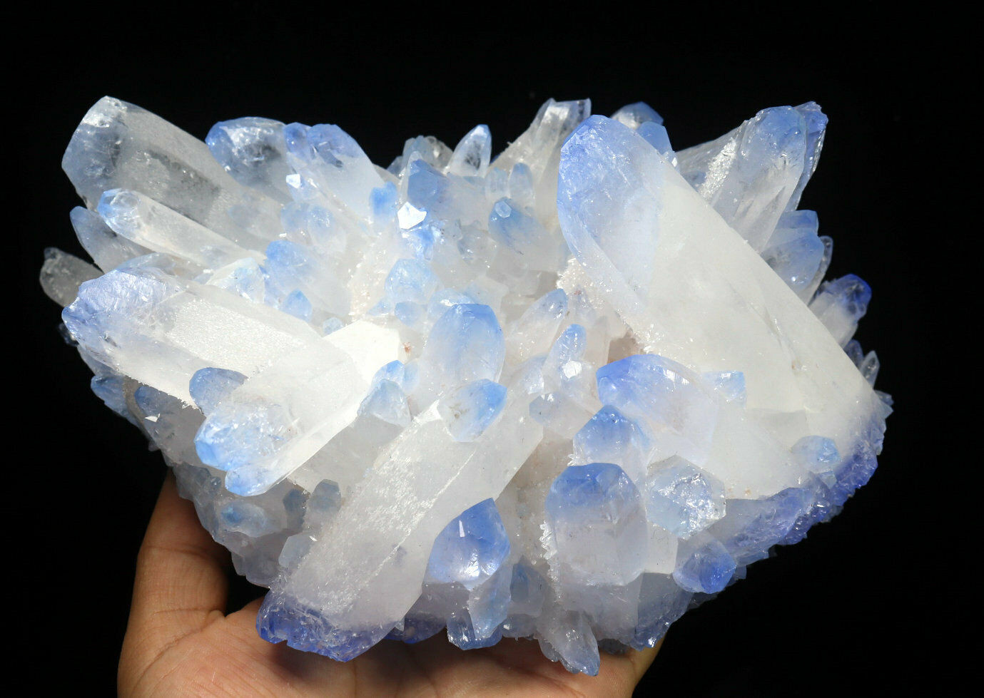 5.43 lb Rare Beatiful Blue Tibetan Ghost phantom Quartz Crystal Cluster Specimen