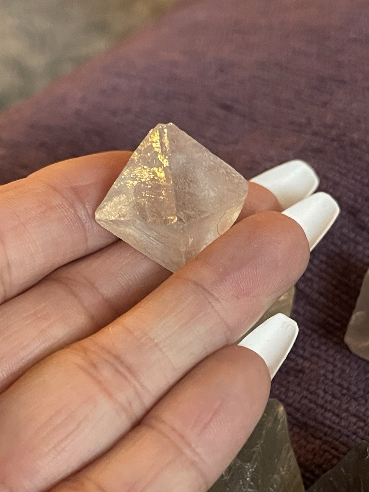 Fluorite Octahedron Crystal Lot Of Six