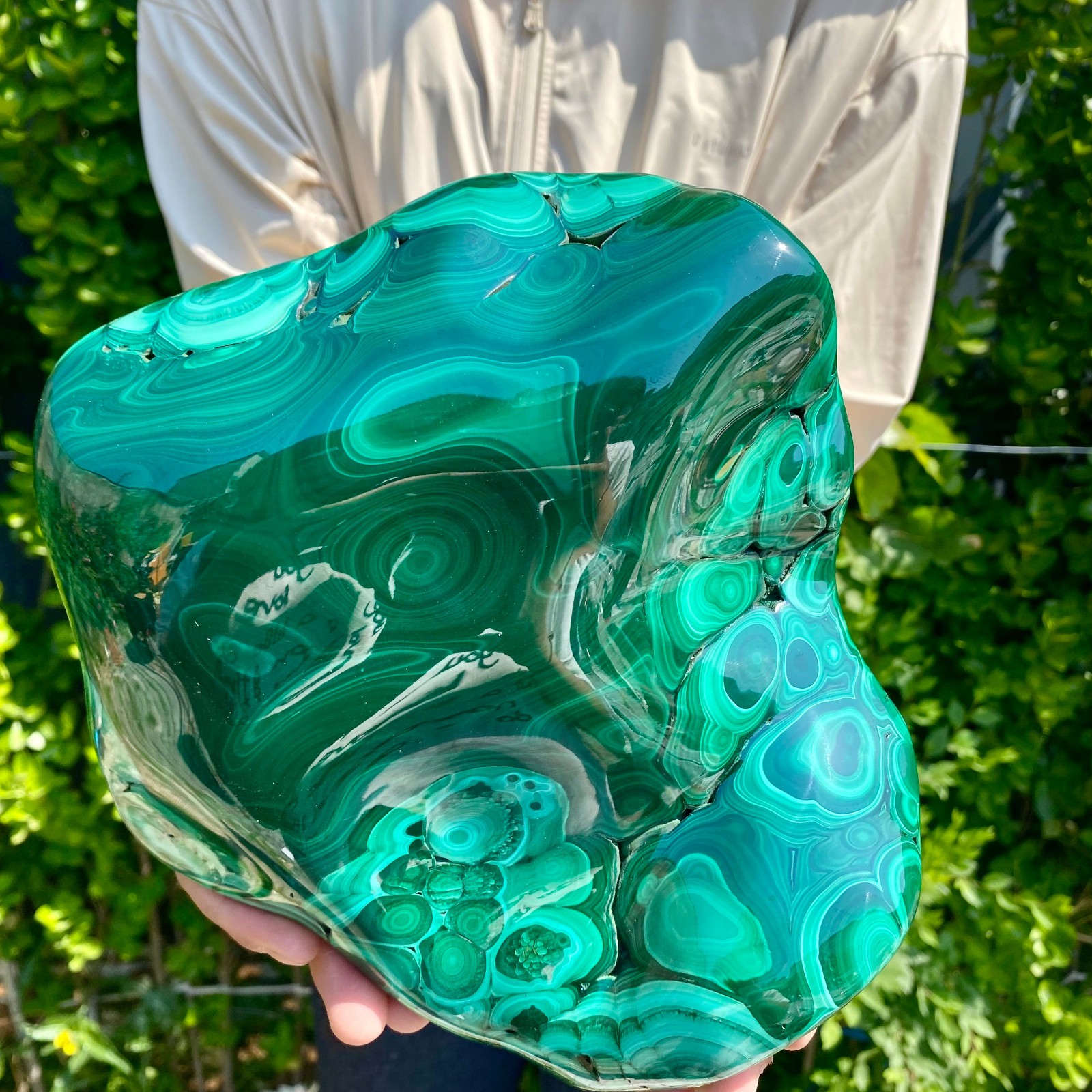 9.03LB Natural glossy Malachite transparent cluster rough mineral sample