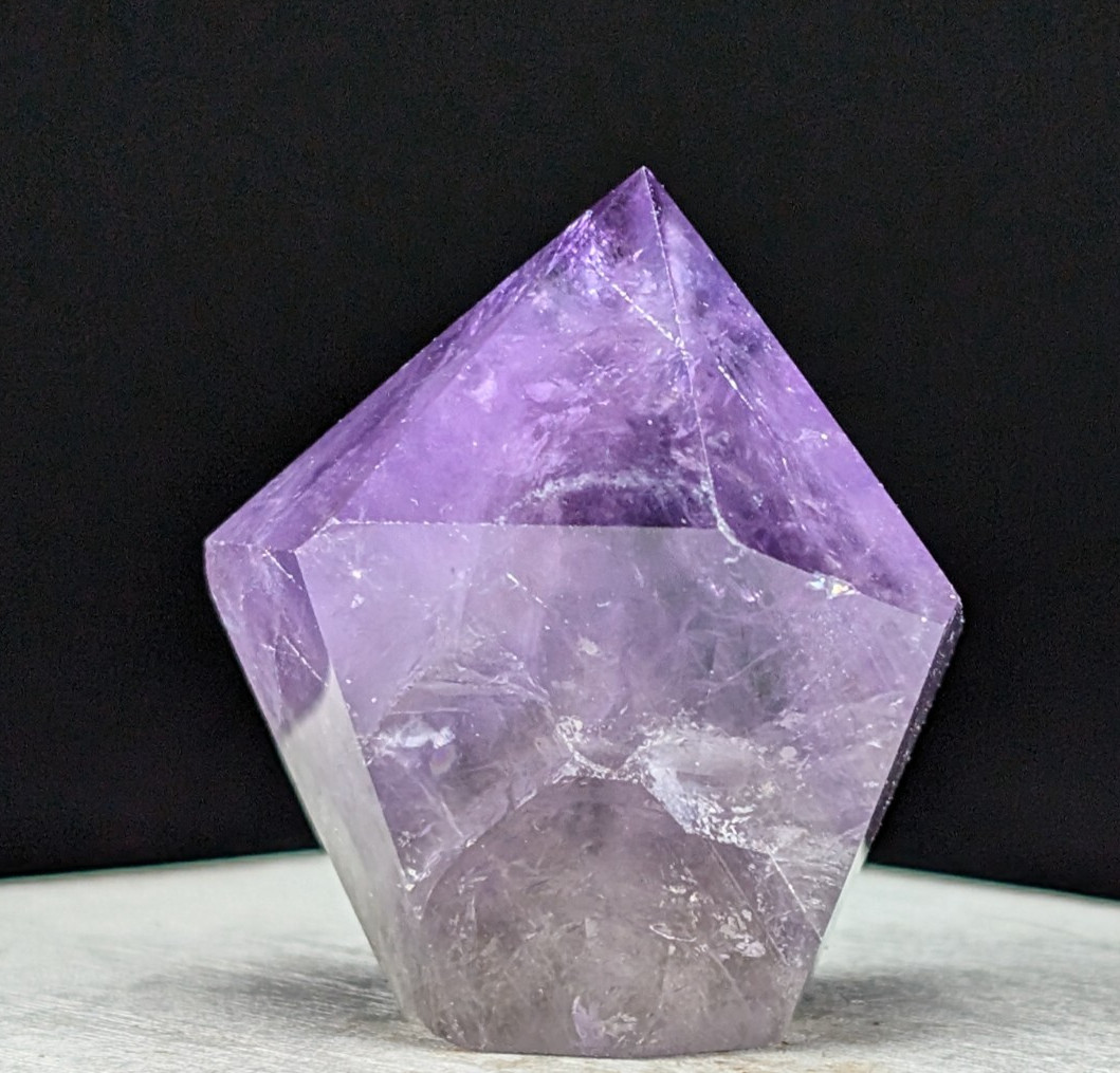 Amethyst Tower Diamond Gem Purple Crystal Gemstone Mineral Point Wand Reiki
