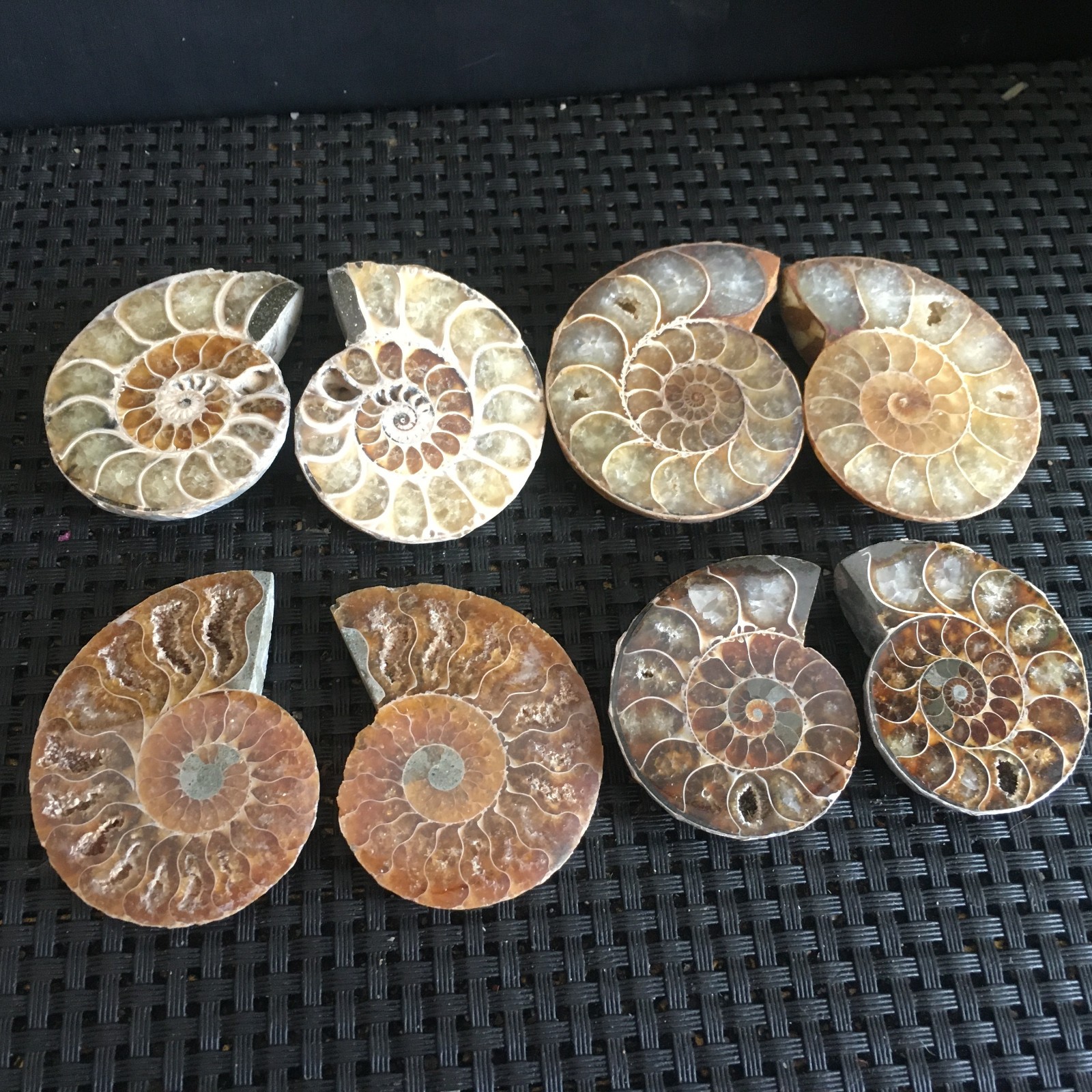 178g 4 Pairs crystal stone Carved ornament  Specimen fd1337