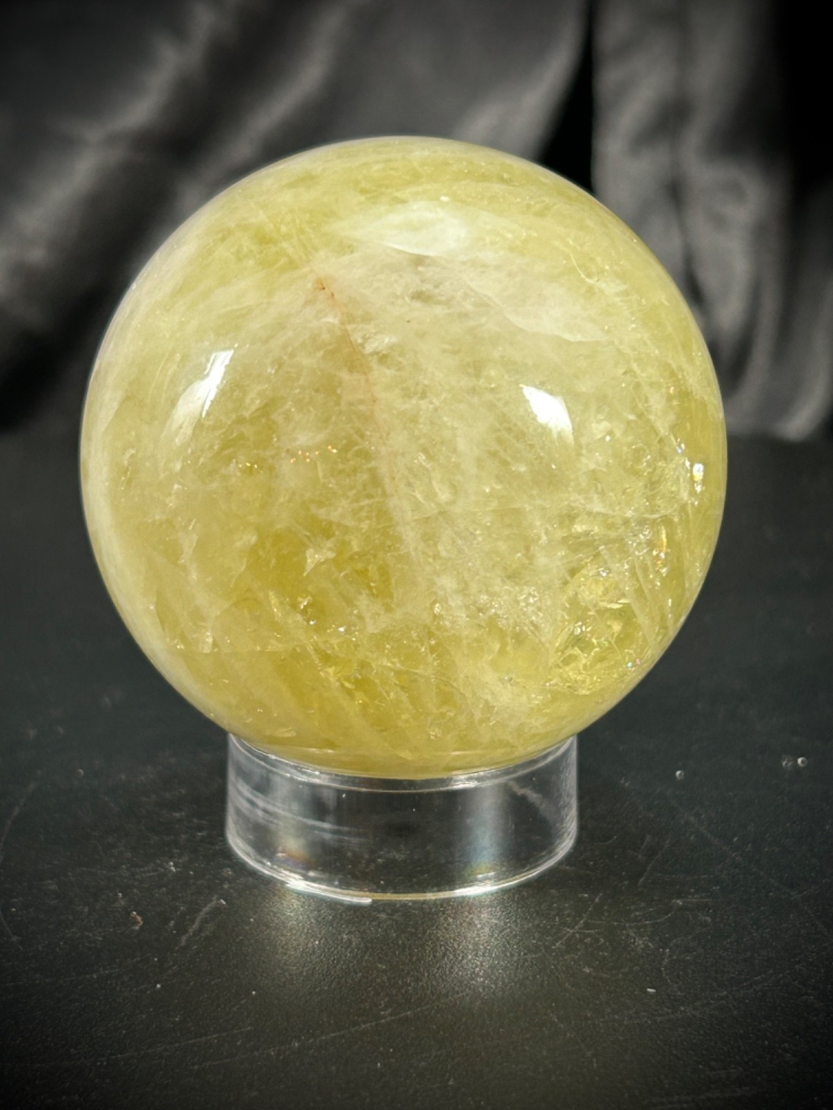 2.21″ Citrine Sphere With Acrylic Stand 8.6oz