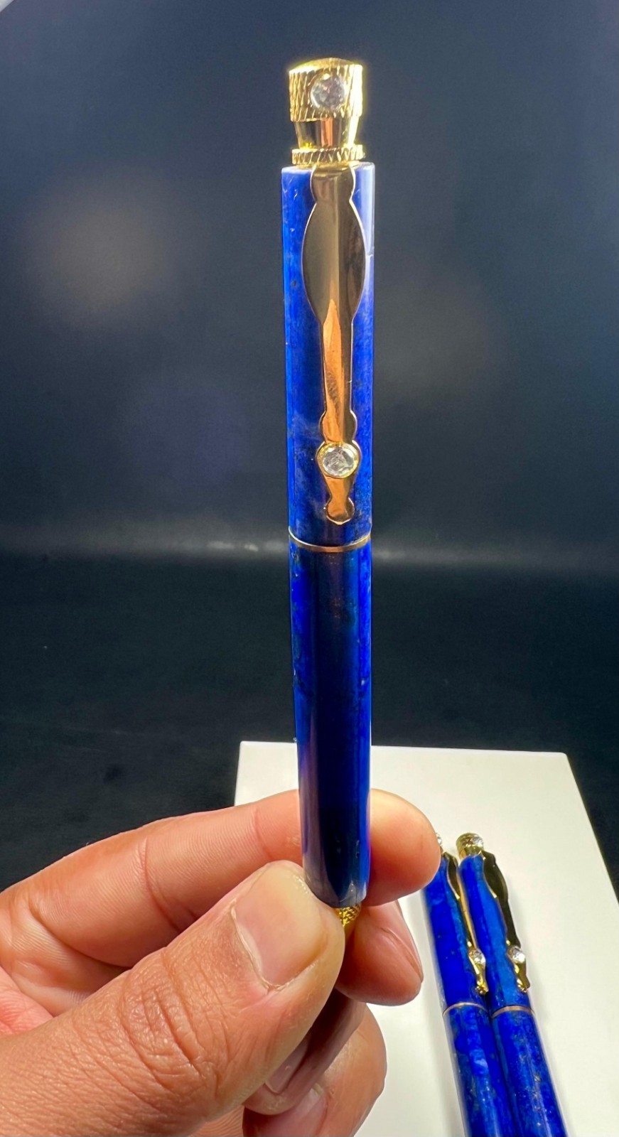 lapis lazuli pen handmade form Afghanistan her – anniversary gift- birthday gift