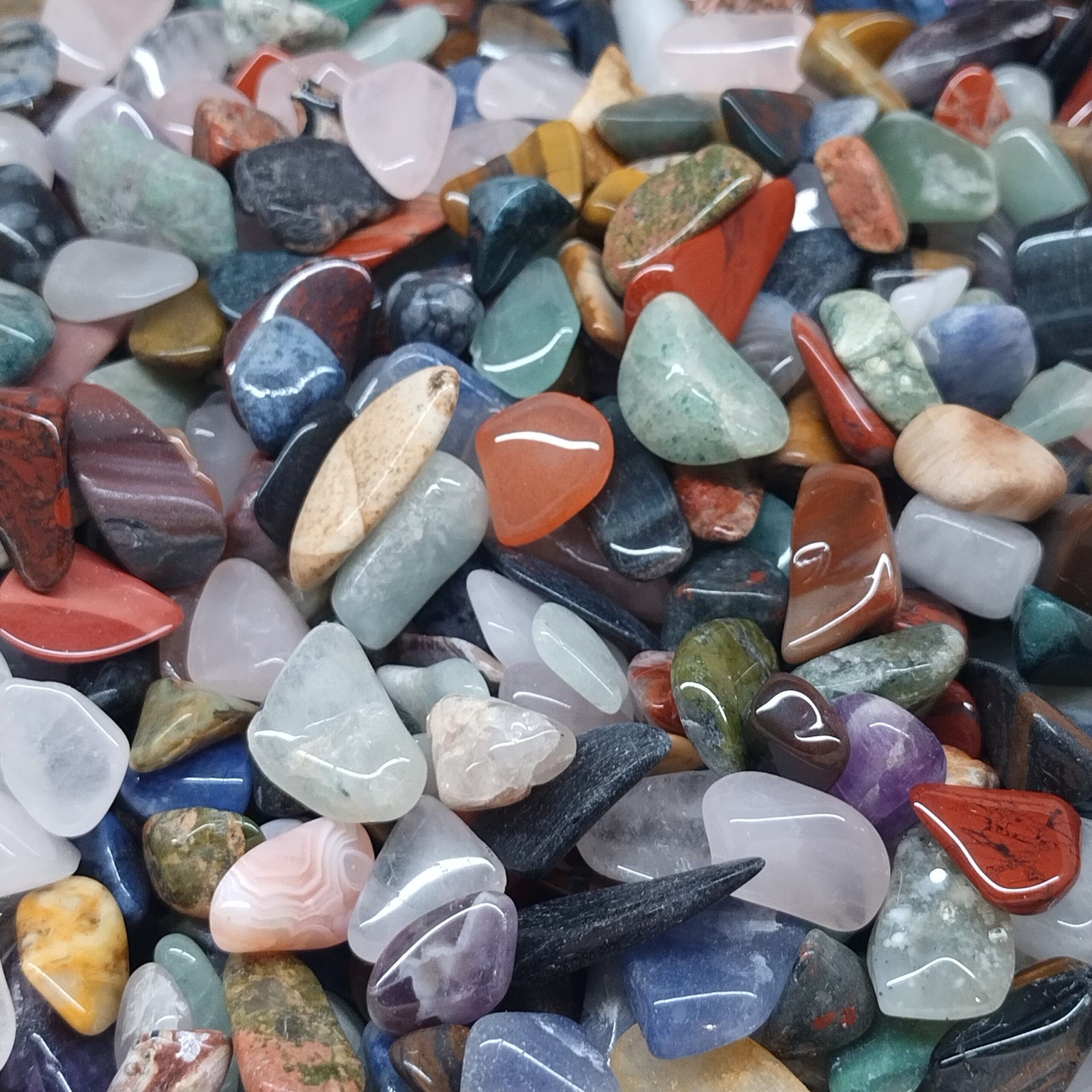 Assorted Mix Of Polished Tumble Stones 200grams around 100 to 120 pieces