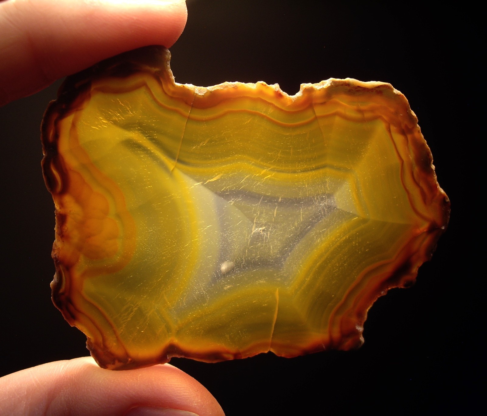 Rare Polished “Iris Agate” Slice with Backlight Color Bands from Indonesia 13.3g