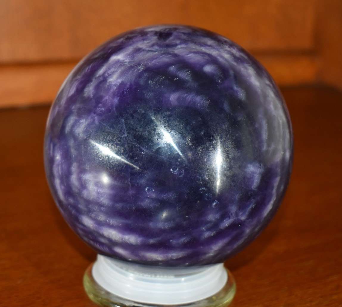 Purple Fluorite sphere 10 lb 8.8 OZ 143 mm