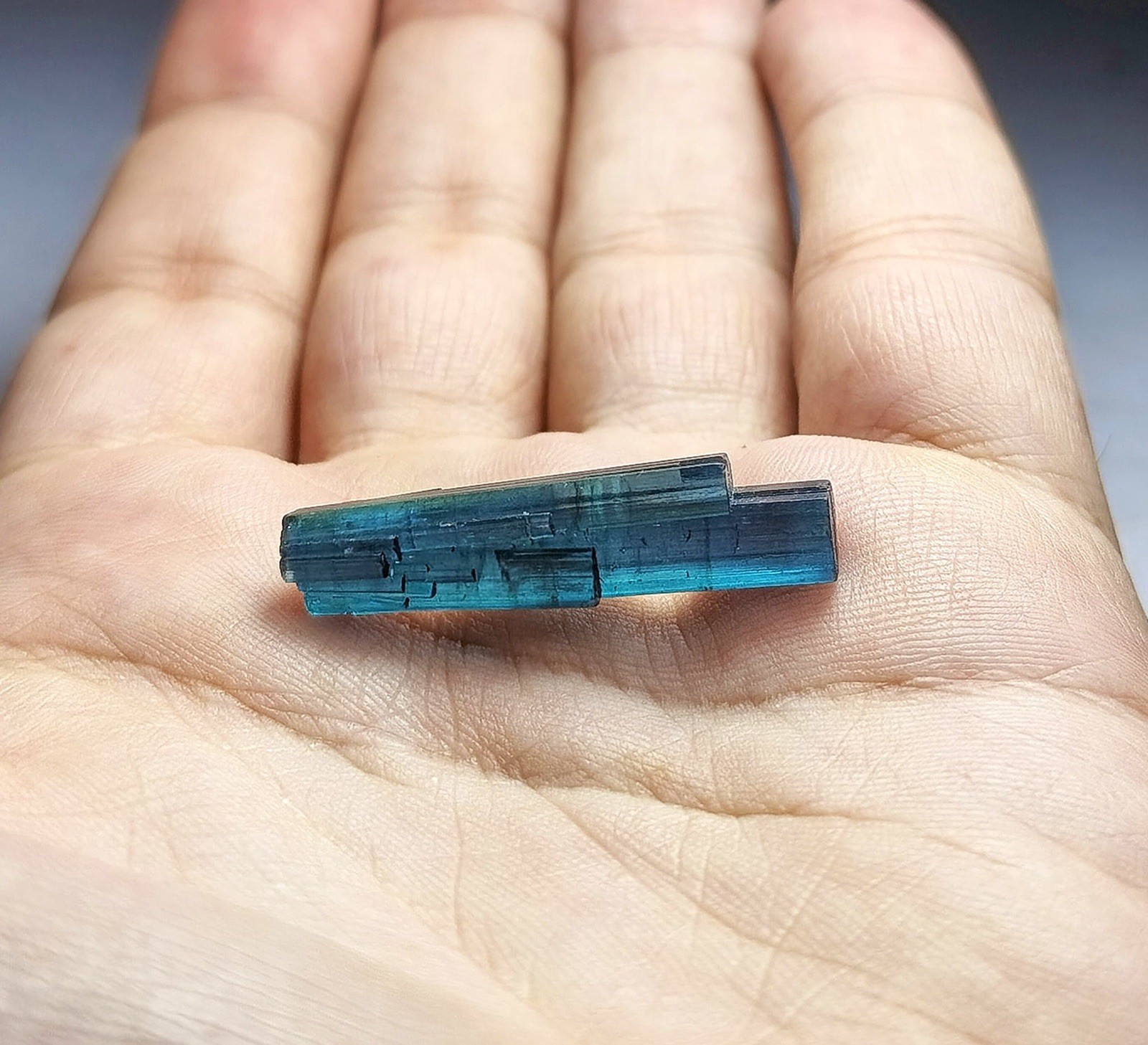Beautiful Open Color Indicolite DT Tourmaline Crystal From Afg Spray Shape