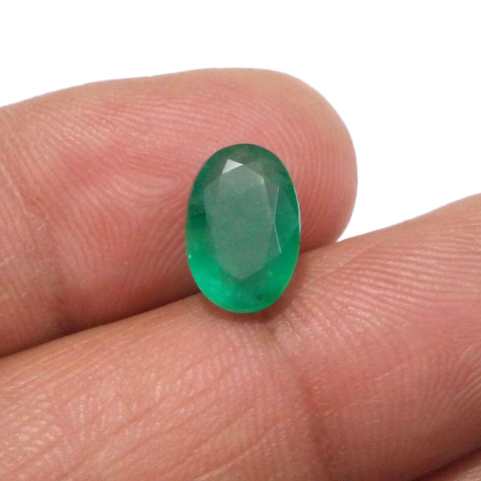 3.20 Crt For Jewelry Top Green Zambian Emerald Faceted Oval Shape Loose Gemstone