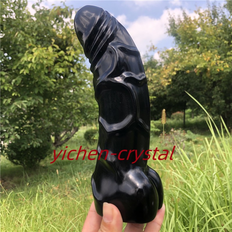 8″+ Large Natural Obsidian Quartz penis skull hand carved crystal reiki gift 1pc