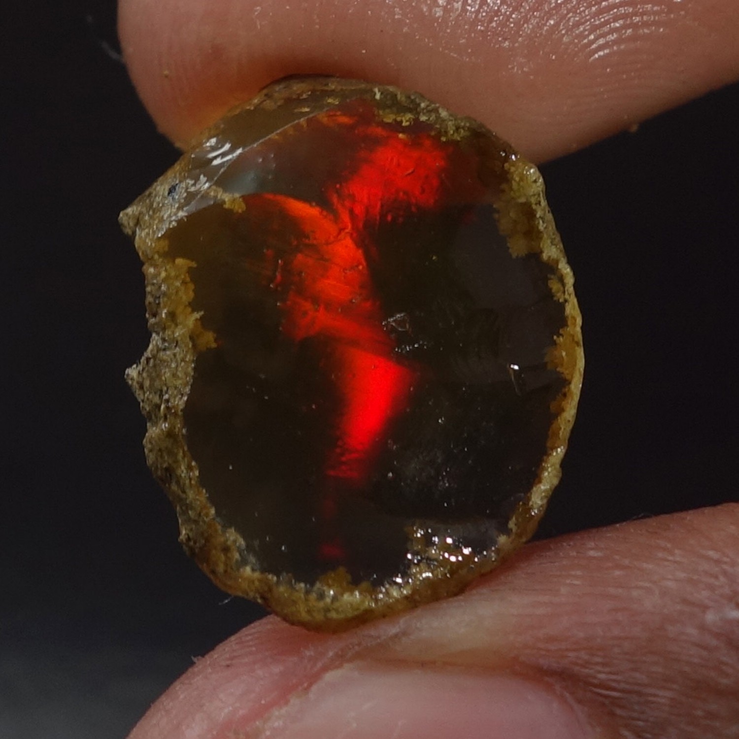 7.40 Ct 100% Natural Ethiopian Crystal Oil Opal Play Of Color Rough Specimen