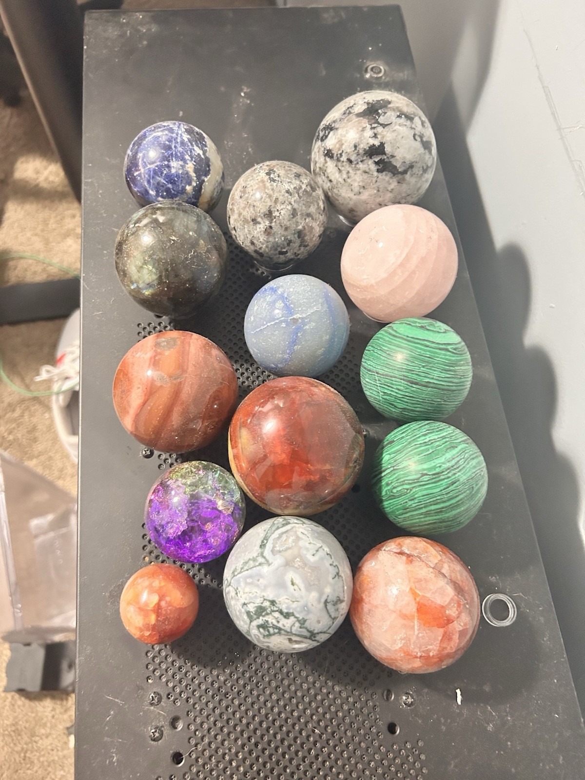 Assorted Crystal Sphere Collection. Includes All pictured.