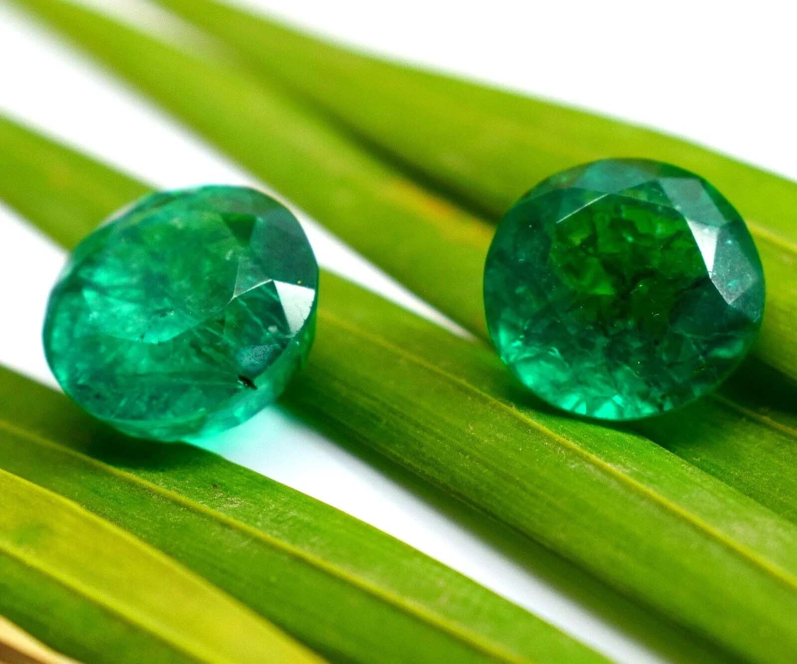 16-18 Ct Natural Round Cut Columbian Emerald GGI Certified Loose Gemstone Pcs,2