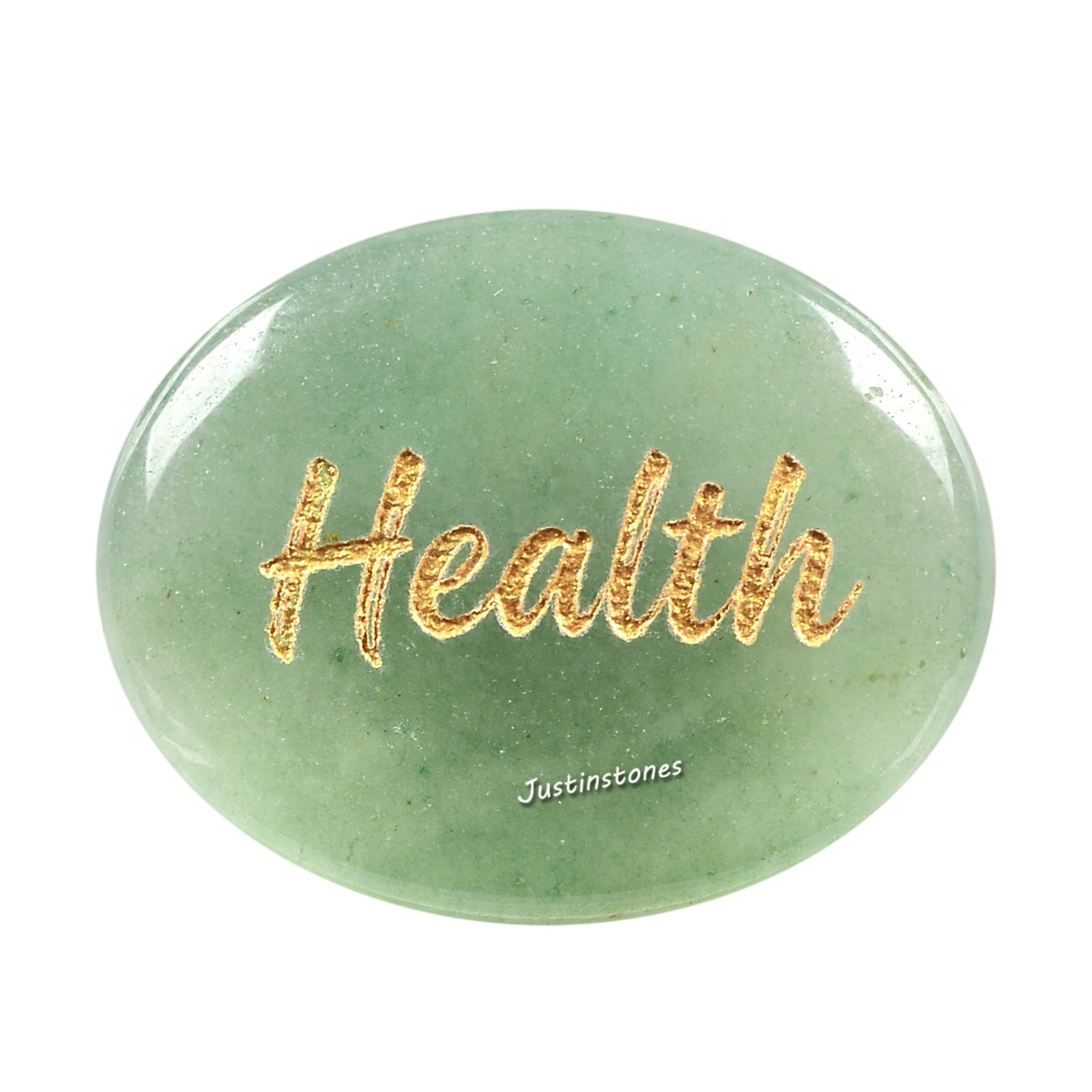 25mm Rock Crystal Oval Palm Tumble Stone Thumb Pocket Worry Engraved Words Stone
