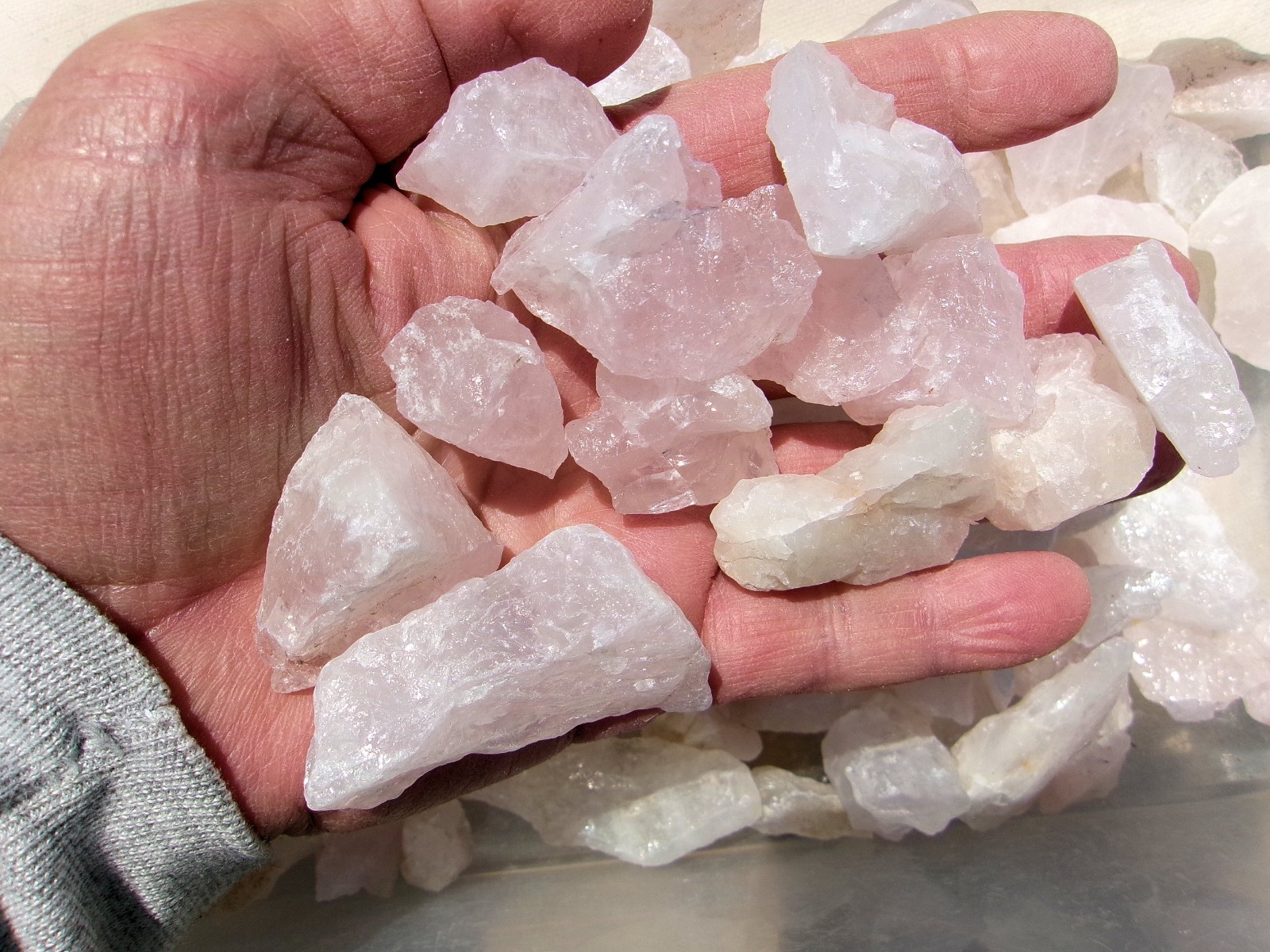 Rose Quartz Rough Light Pink 4 Lbs. 10 oz. Raw Stones for Tumbling & Healing