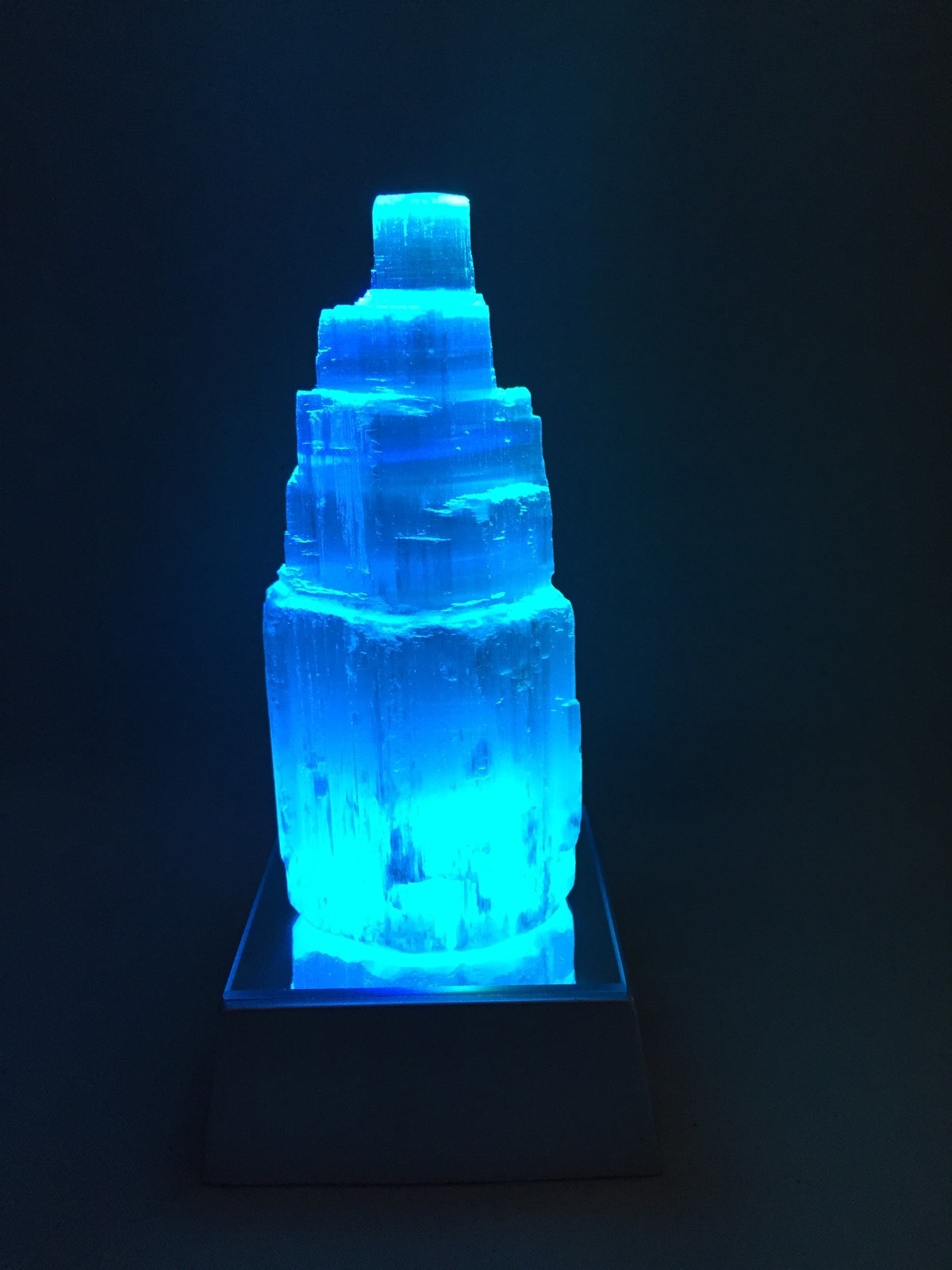 Selenite Lamp Selenite Point Tower Lamp Gemstone Specimen W/LED Light Base Reiki
