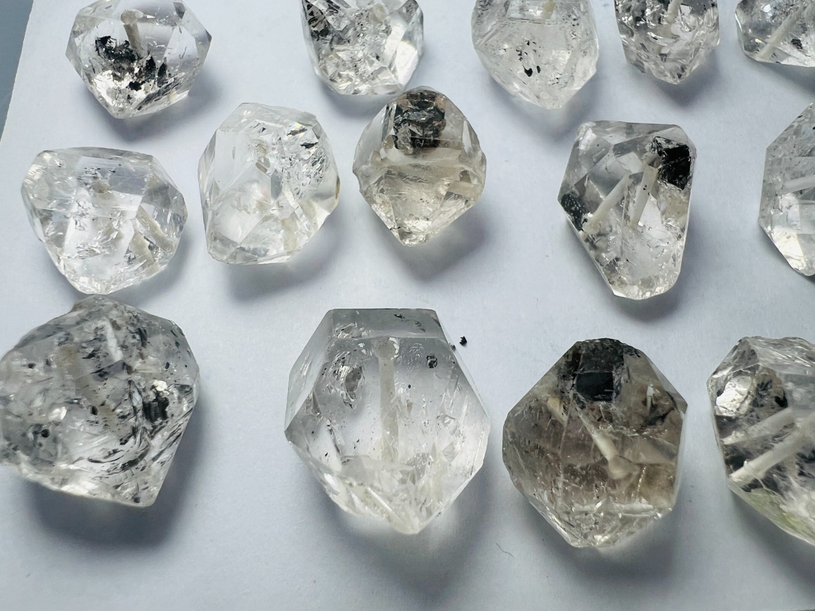 60g Drill Natural Black Phantom Herkimer Diamond Quartz crystal from Pakistan