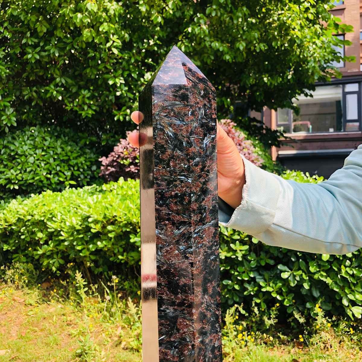 16.61LB Natural Fireworks Stone Obelisk Quartz Tower Crystal Wand Point Healing