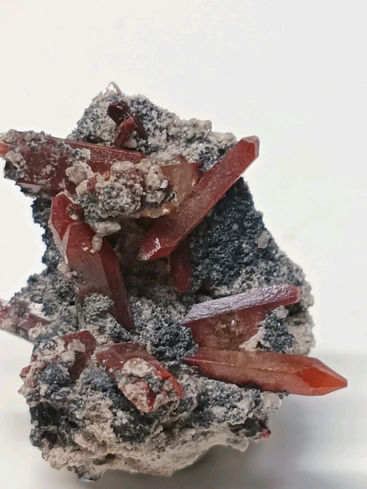 Topaz Orange Red Mexican Natural Gemstone Terminated On Matrix X74