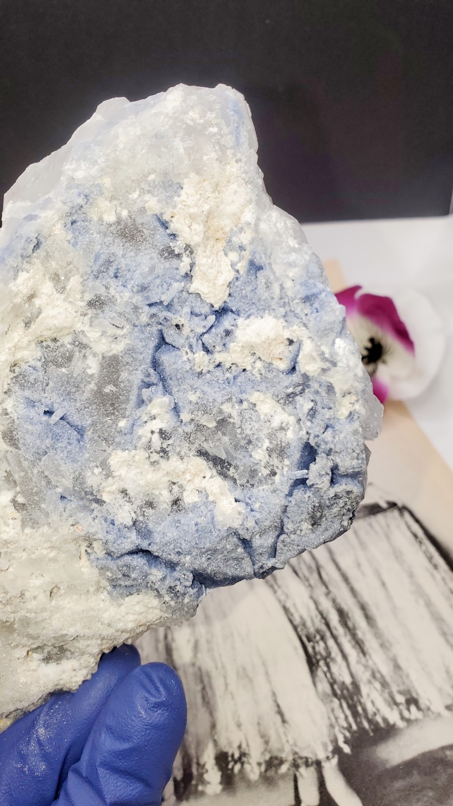 Dumortierite in Quartz Cluster Specimen Brazil 442g