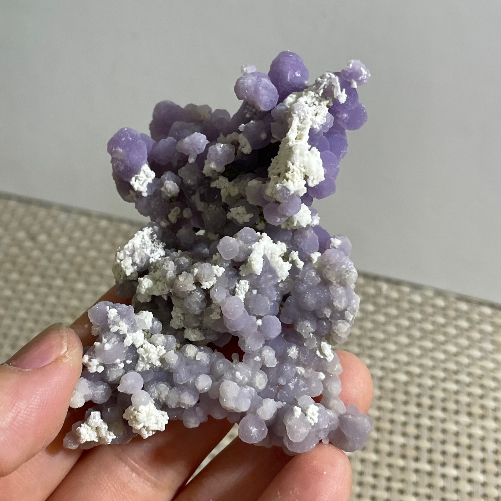 50g Purple stone, grape agate, quartz crystal, granular mineral