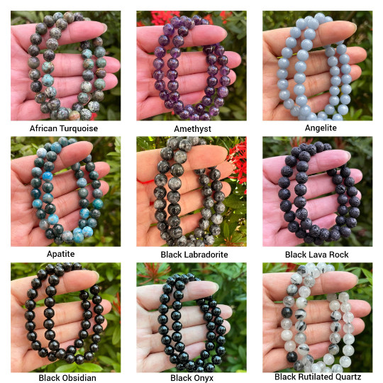 Wholesale Grade A++ Genuine Gemstone Bead Bracelets, Choose from 80 Types Stone