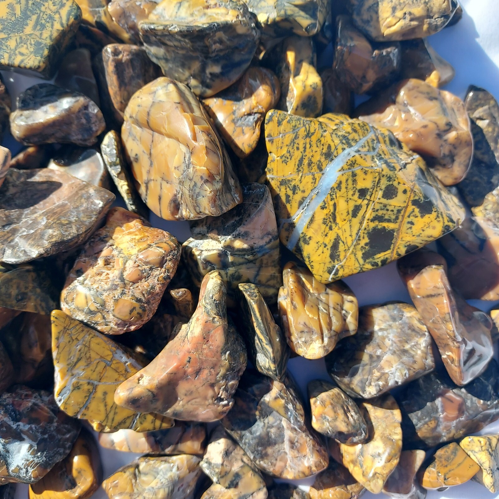 Utah Yellow Feather Jasper Tumbled Stones – Tumbled Gemstones Bulk
