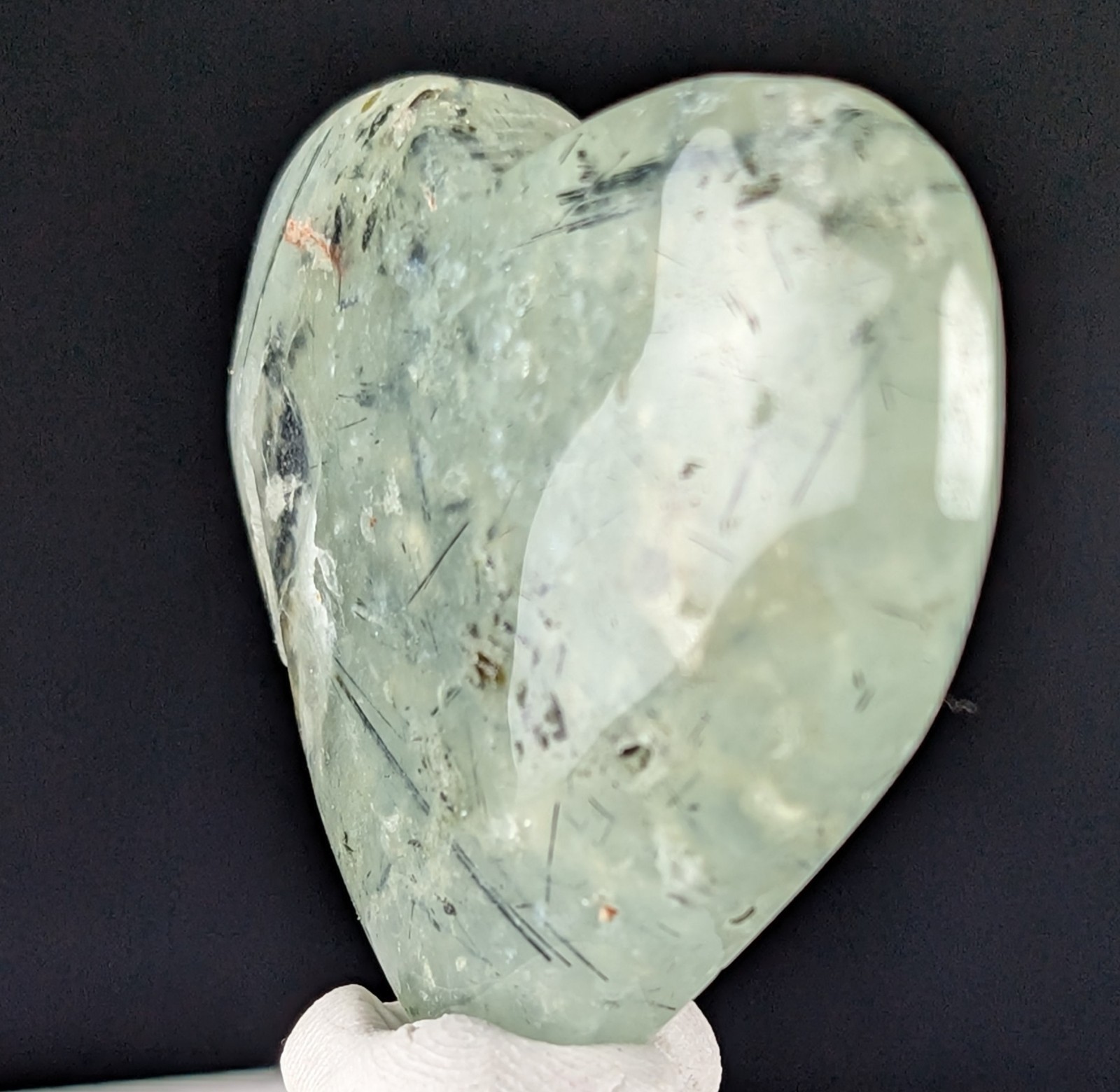Prehnite Heart Carving Crystal Gemstone Chakra Reiki Rock