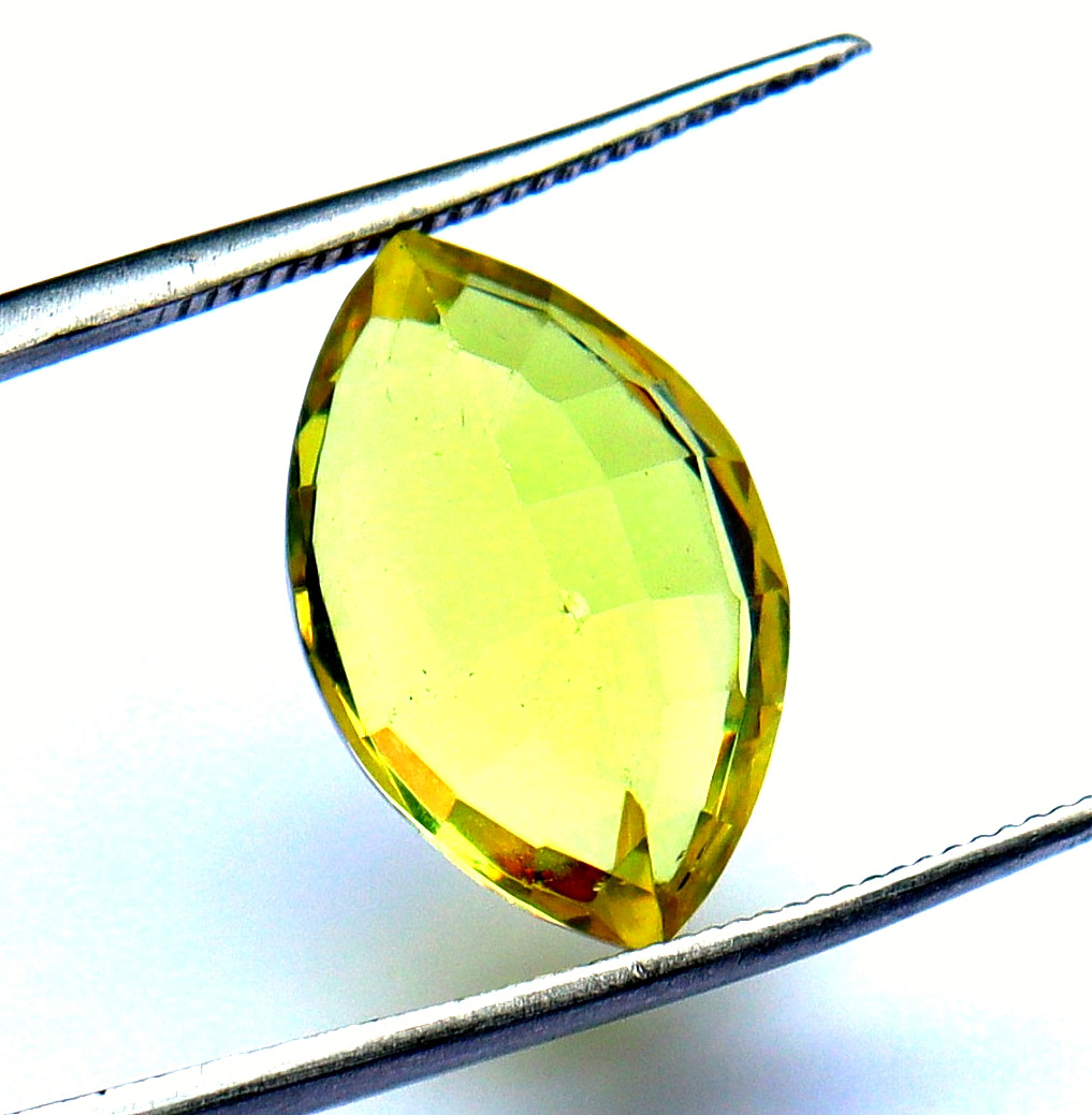 10-11 Ct Marquise Cut Yellow Sapphire GGI Certified Loose Gemstone