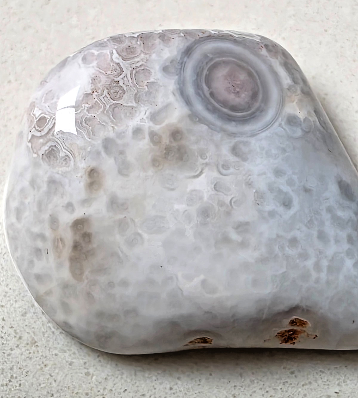 POLISHED BOTSWANA AGATE, NATURAL Pink White Banded AGATE Gorgeous