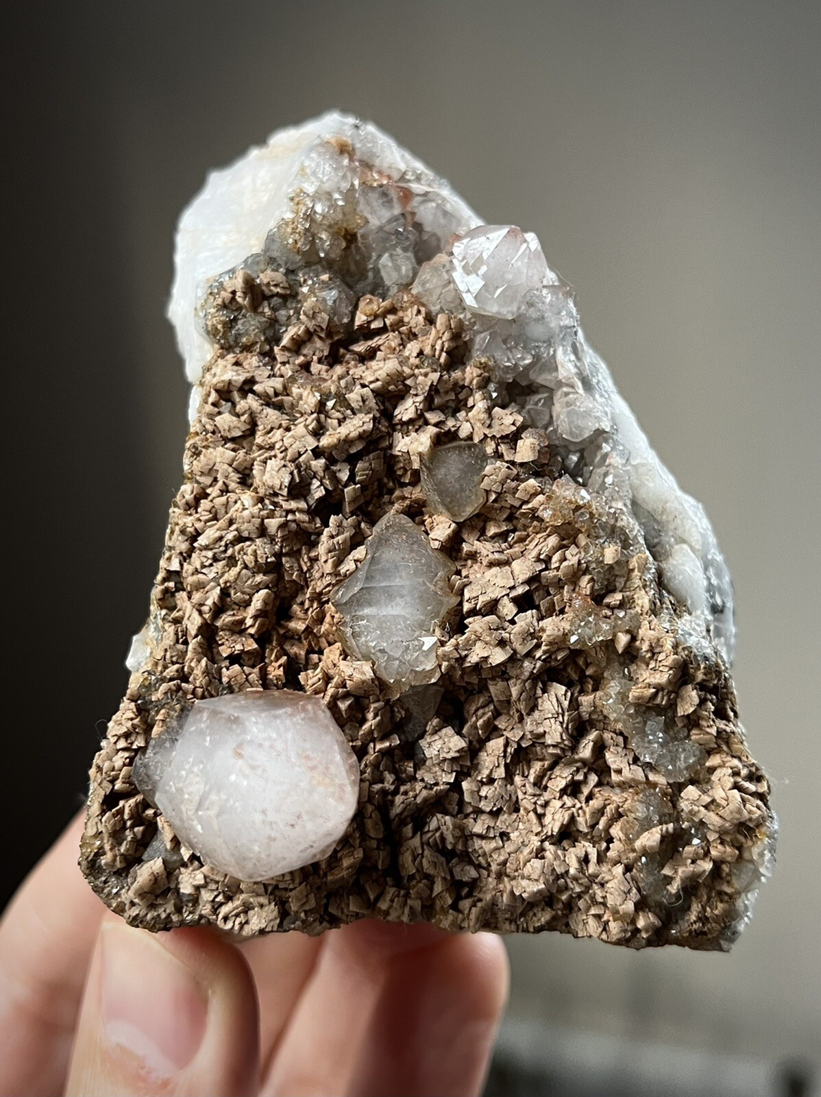 Rare Dolomite Quartz Crystal Scepter Quartz Dolomite On Quartz Specimen