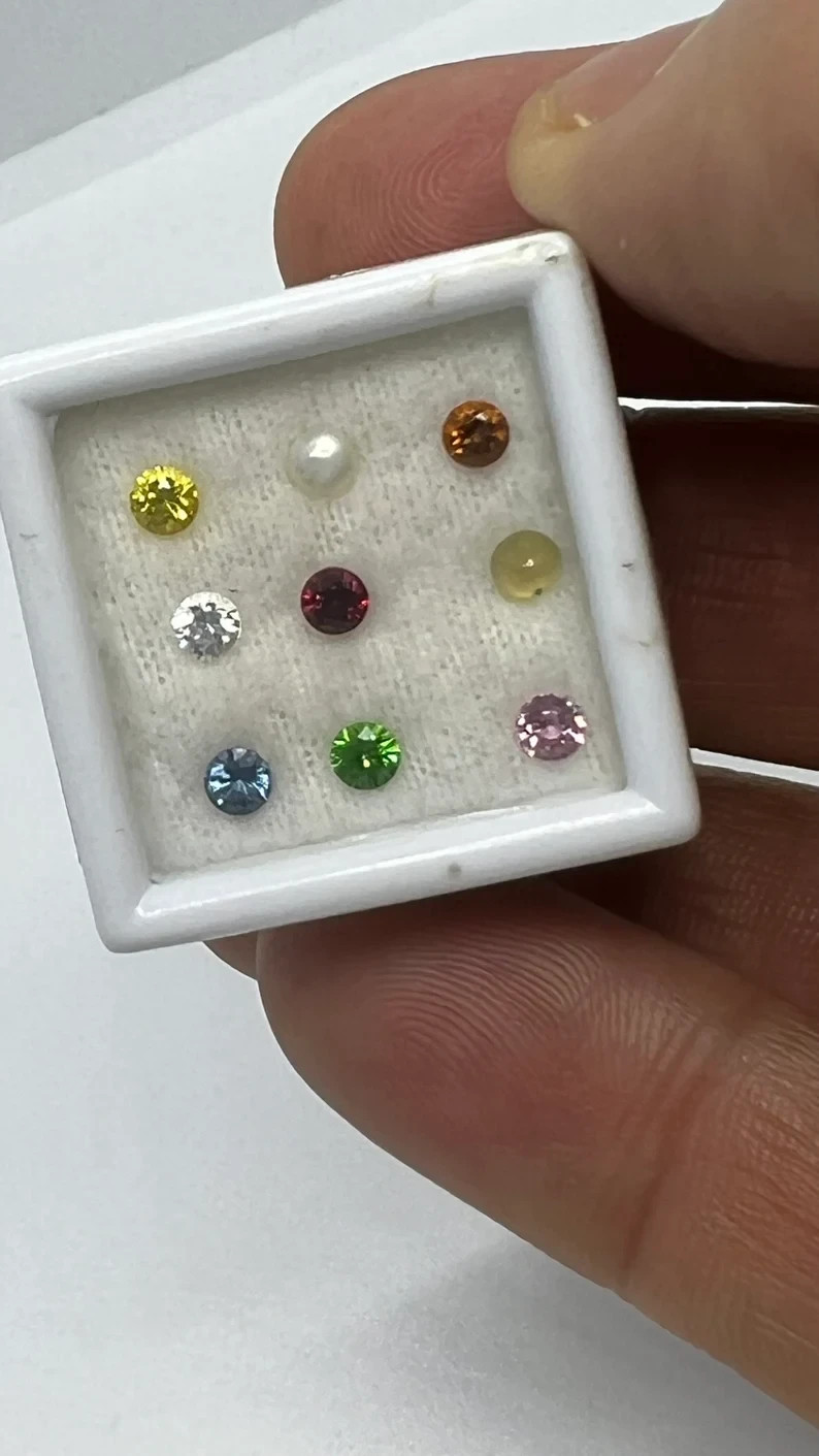 Certified 9 Gemstone Natural Mix Color Sapphire 6 mm Cut Lot Loose Gemstone