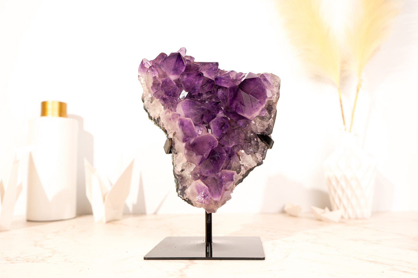 AAA-Grade Purple Amethyst Cluster with Large Deep Purple Points 11 Lb