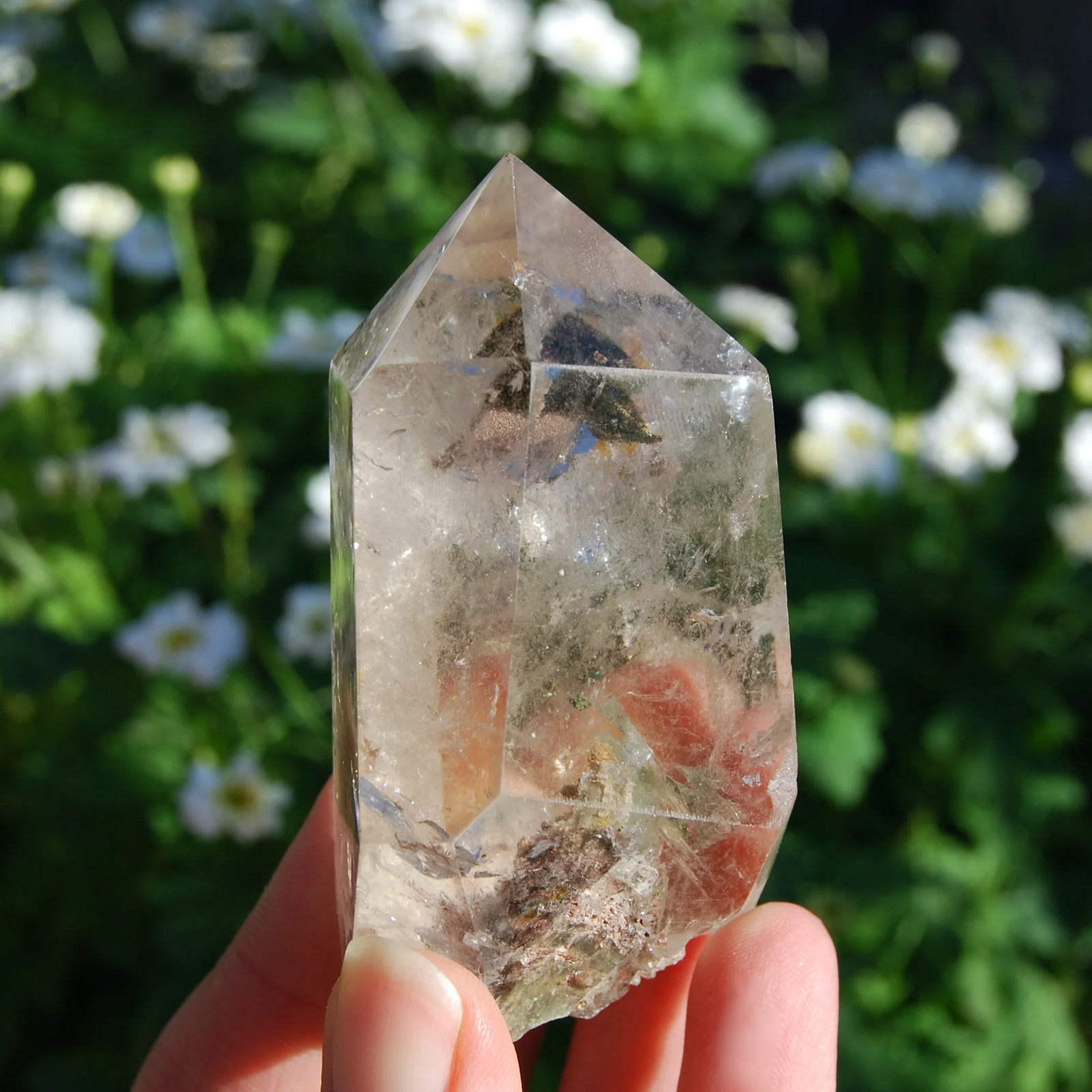 3in 176g Scenic Lodolite Garden Quartz Crystal Tower, Landscape Quartz, Brazil