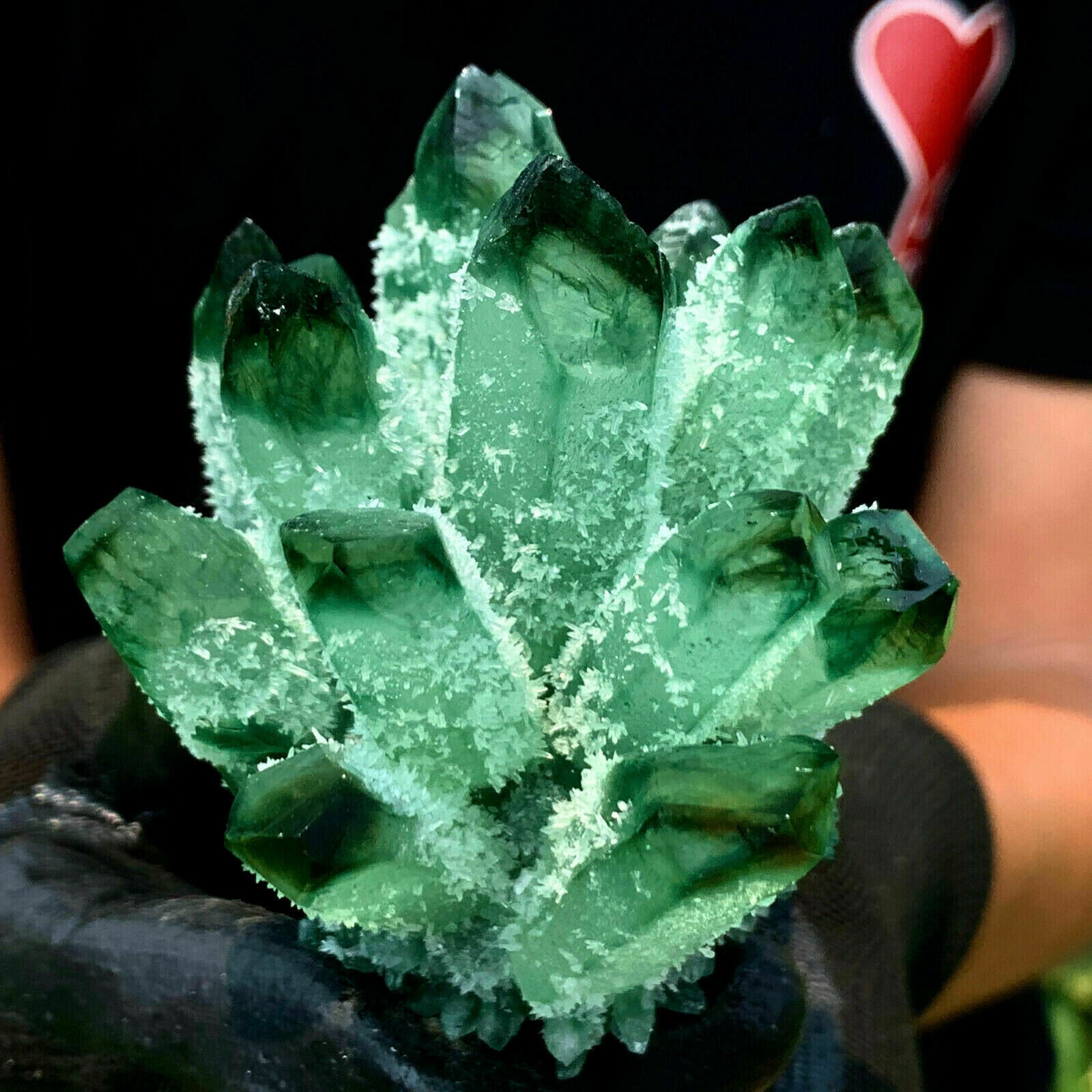 300g+ New Green Phantom Quartz Crystal Cluster Mineral Specimen Reiki Healing