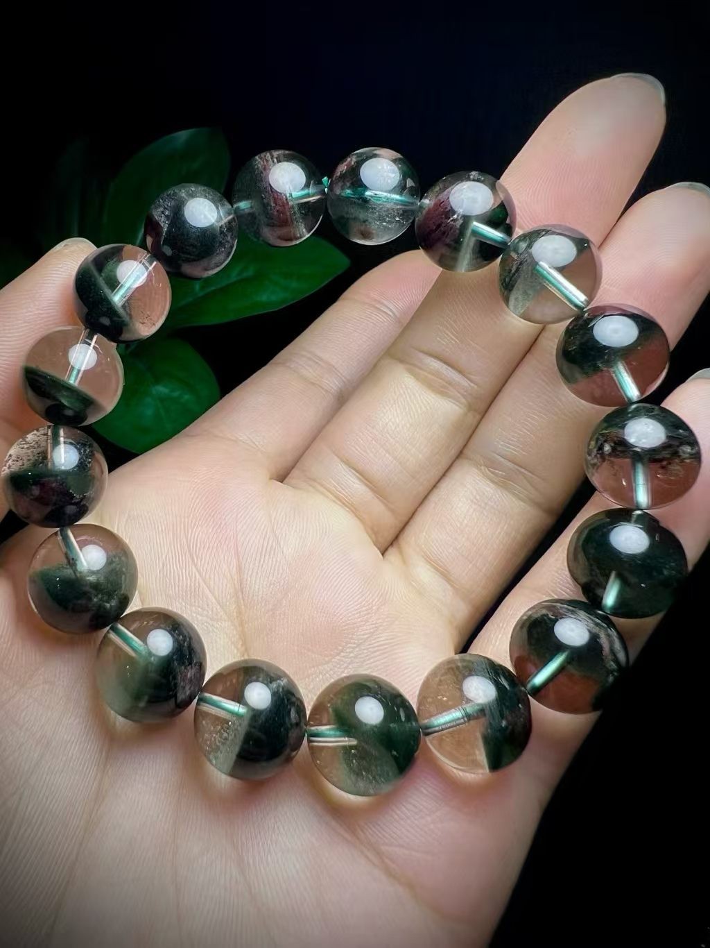 Natural Green Phantom Crystal Quartz Bracelet Adult Collectibles