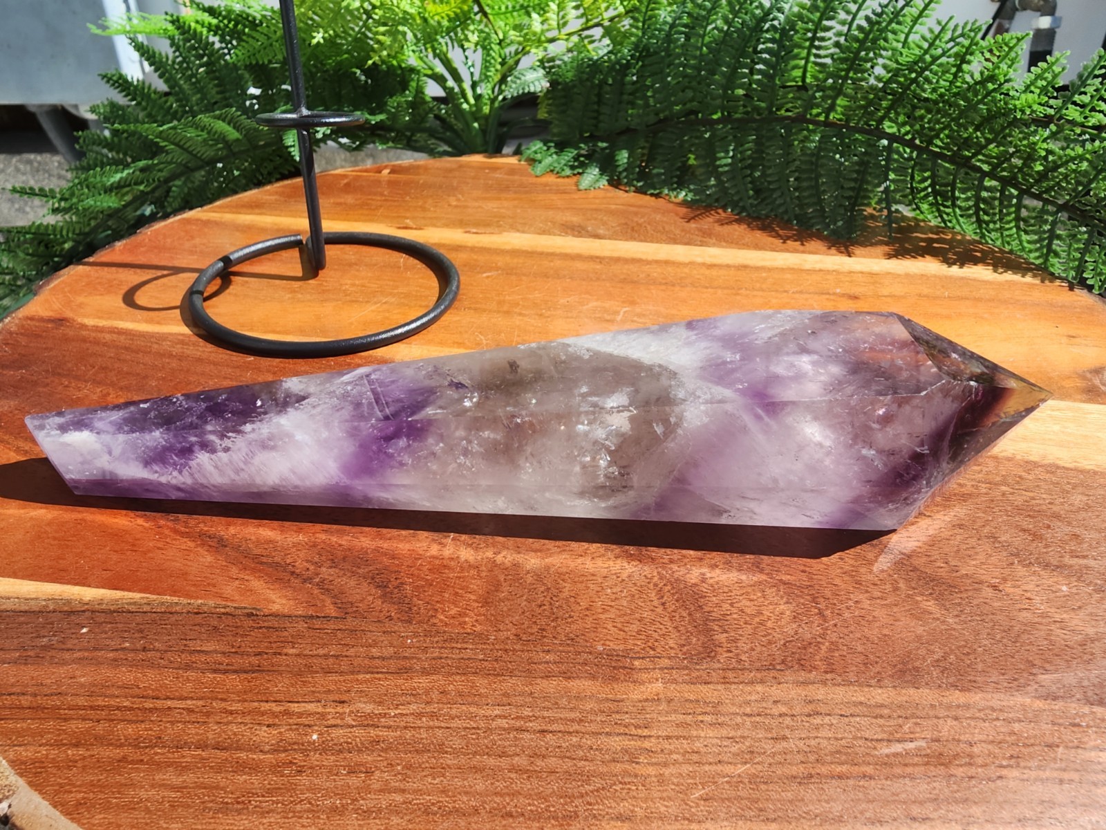 480 grams, 1.1 Lb Amethyst Tower Reiki Healing Point 9-5/8″ Tall