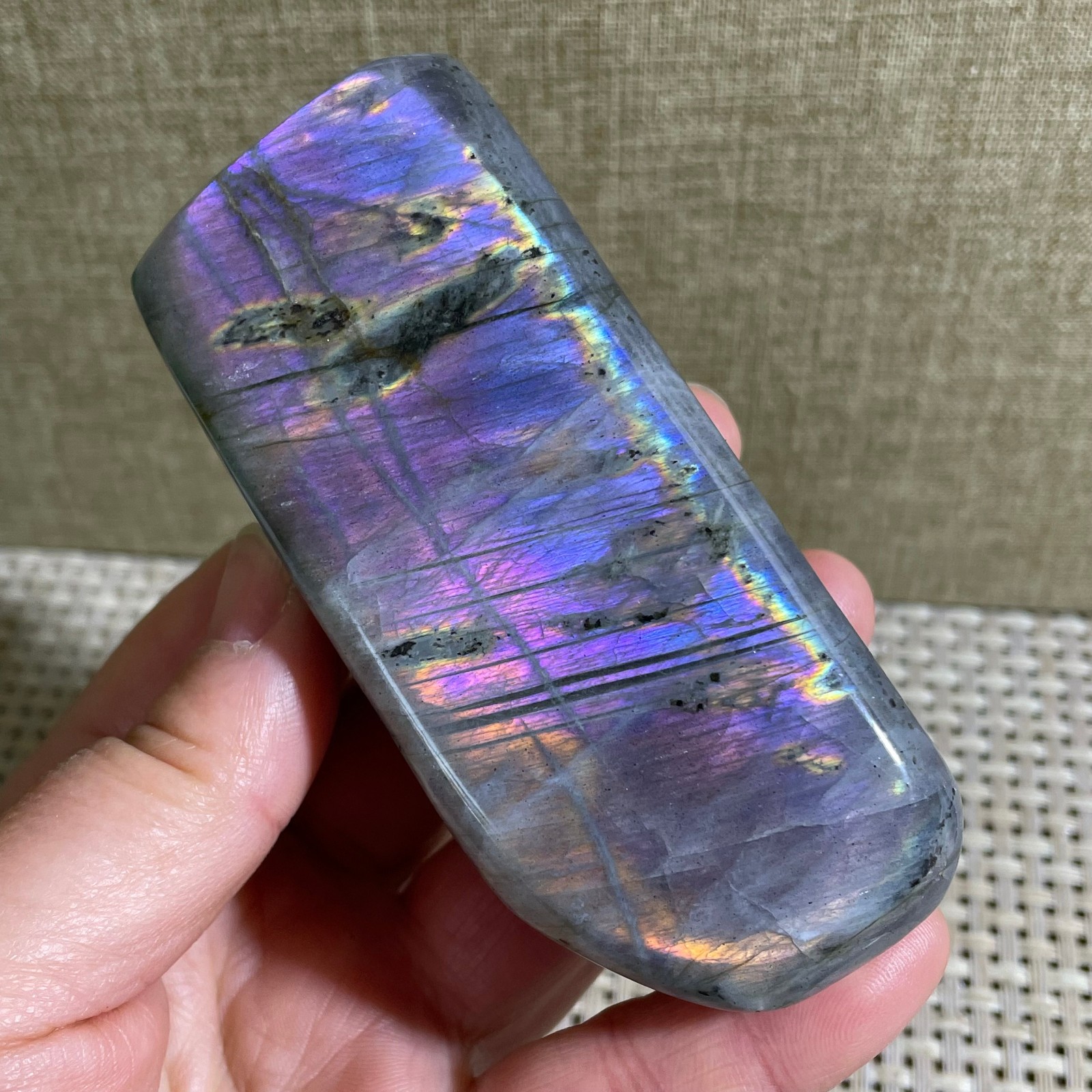 Rare Flashy Labradorite Slab Crystal Rough Gemstone Raw Labradorite Rough 258g