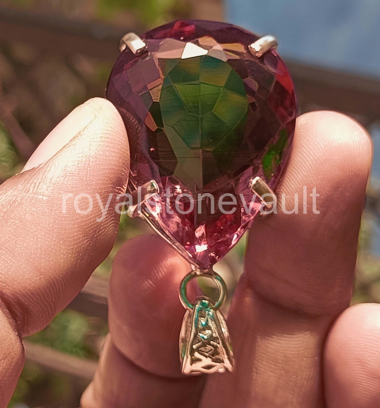 96.35 Ct Natural Color Change Alexandrite Pear Shape Pendant IGL Loose Gems 6YNY