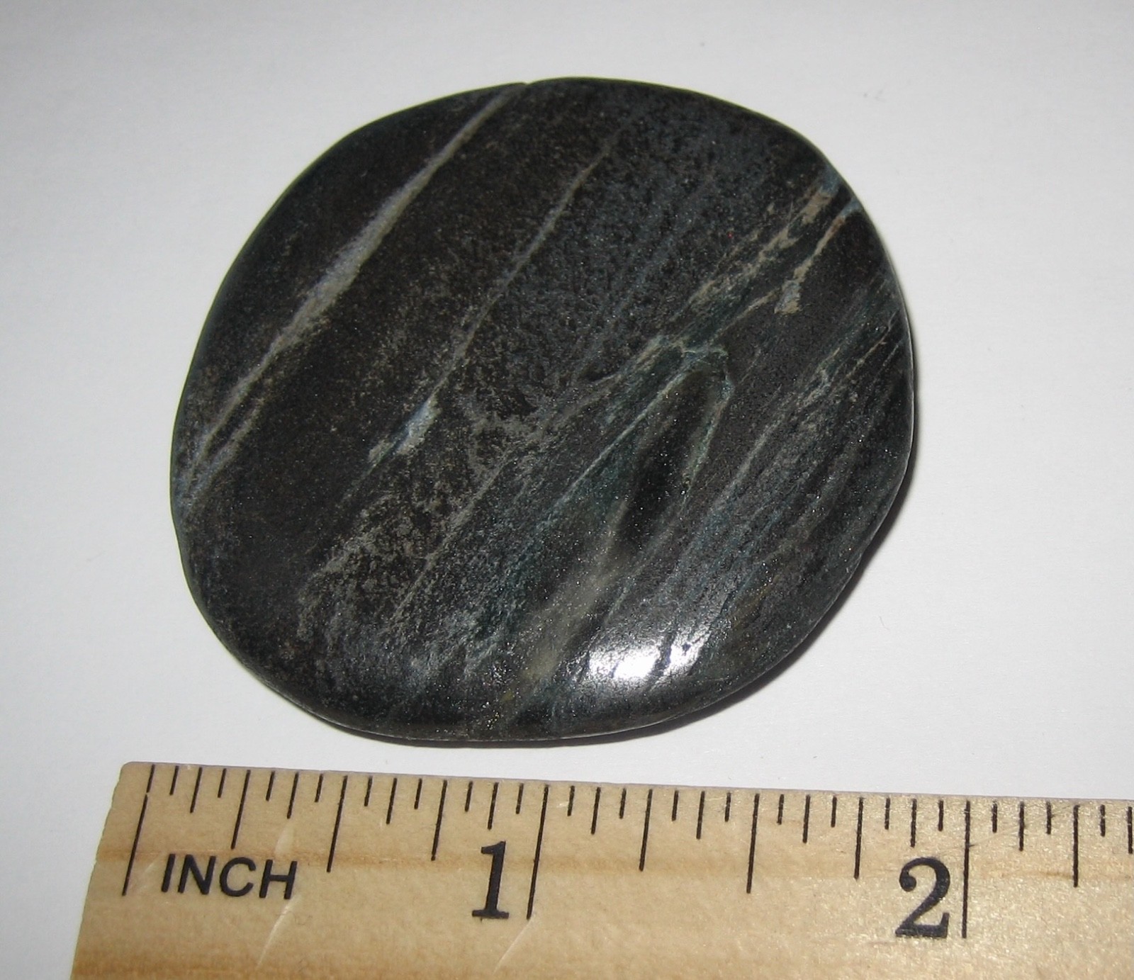 RARE! 1.9″ x 1.8″ POLISHED FLAT NATURAL ‘ISUA STONE’ PALM STONE MINERAL 42.5g *5