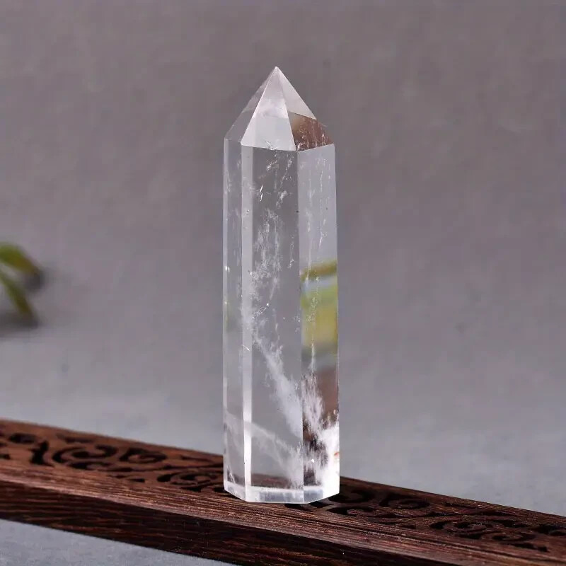 Large Natural Crystal Clear Quartz Transparency Hexagonal Prisms Obelisk Wand