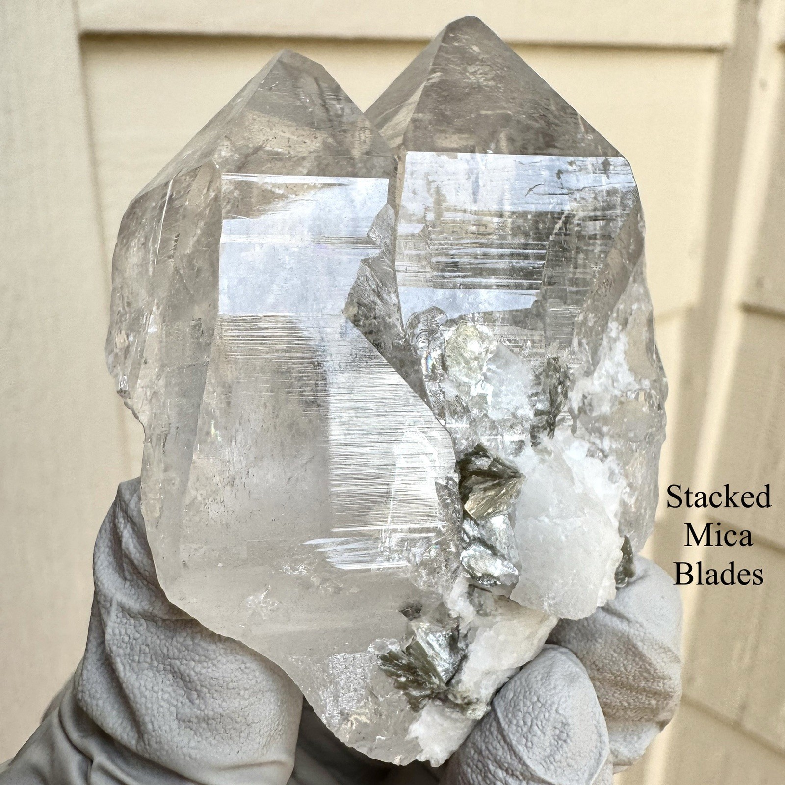 “The Twin Citadel” Ganesh Himalayan Twin Quartz Mica Rainbow Akashic Crystal