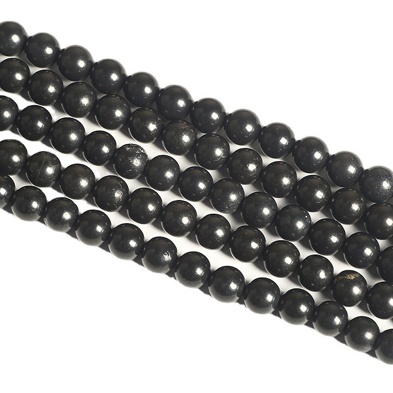 Wholesale 6 8 10 mm Natural Shungite Elite Round Beads Necklace Bracelet Jewelry